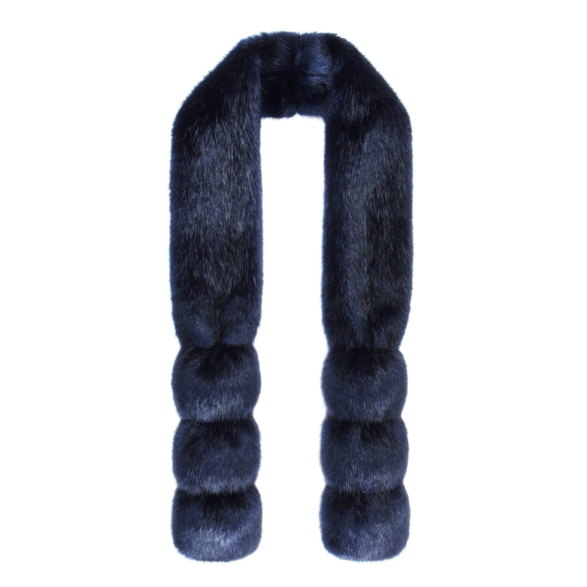 Blue Midnight Faux Fur Pom Pom Scarf