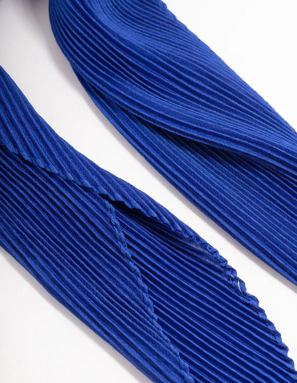 Blue Plisse Fabric Scarf