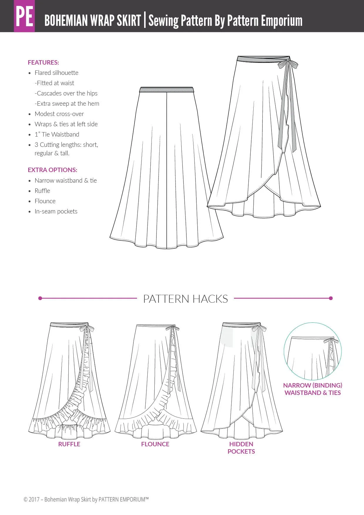 Bohemian Wrap | Skirt Sewing Pattern