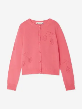 Bonpoint Girls Ginger Cardigan in Pink