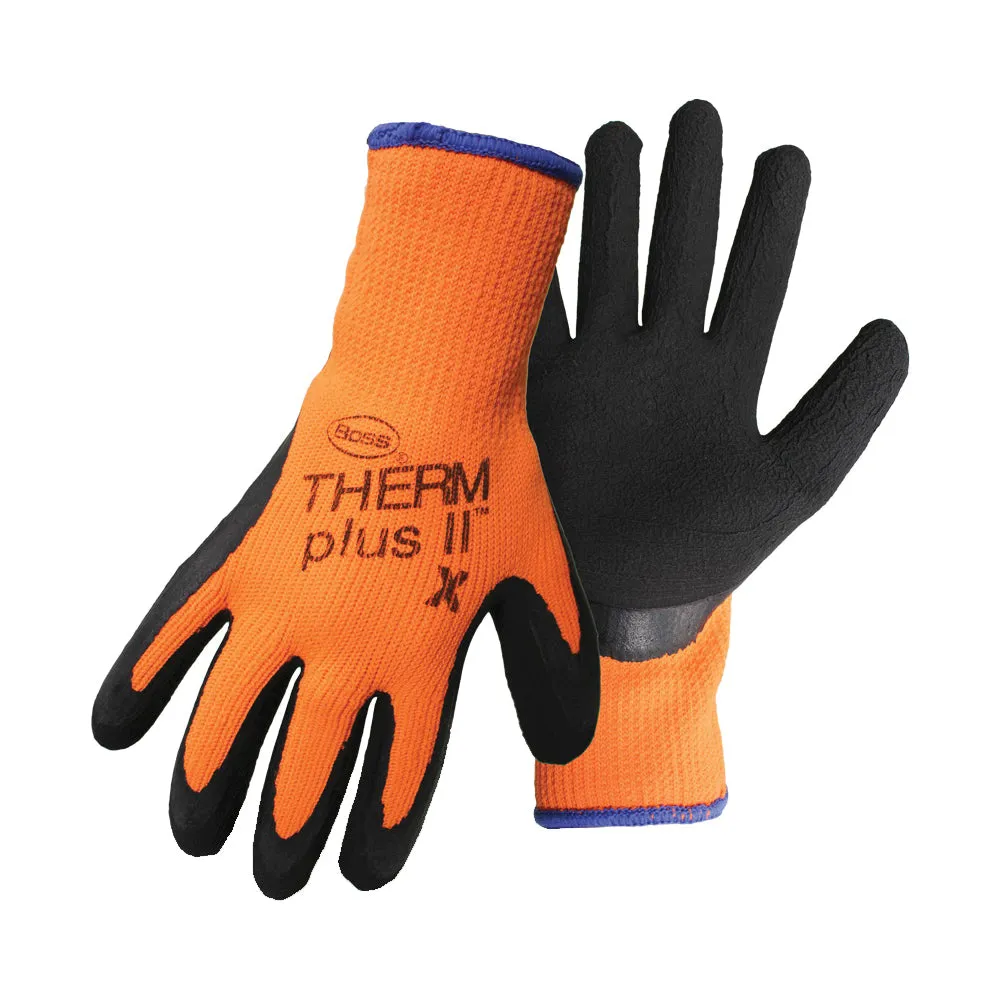 BOSS 7843L Extra-Heavy, Stretchable Gloves, L, Knit Wrist Cuff, Orange