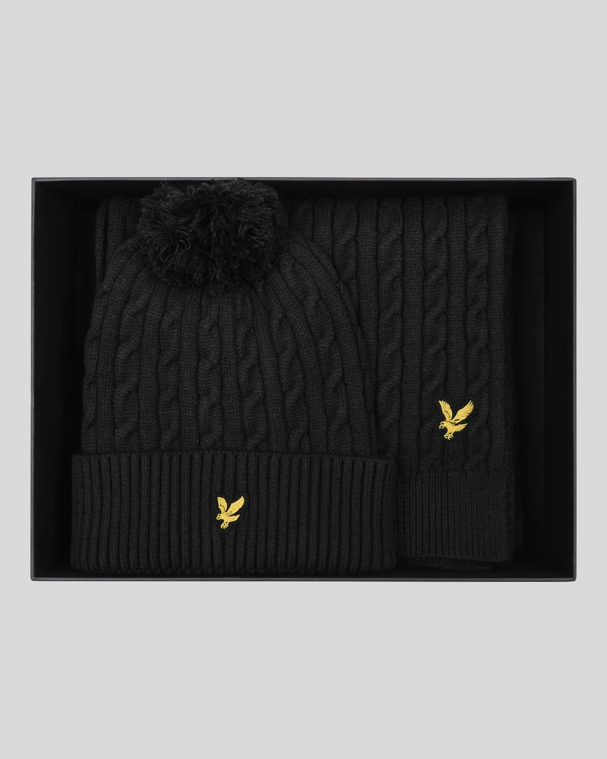 Cable Bobble Beanie & Scarf Set