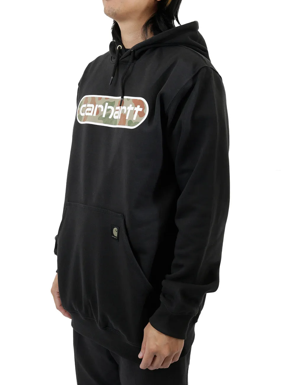 Camo Graphic Hooded Sweatshirt - Black