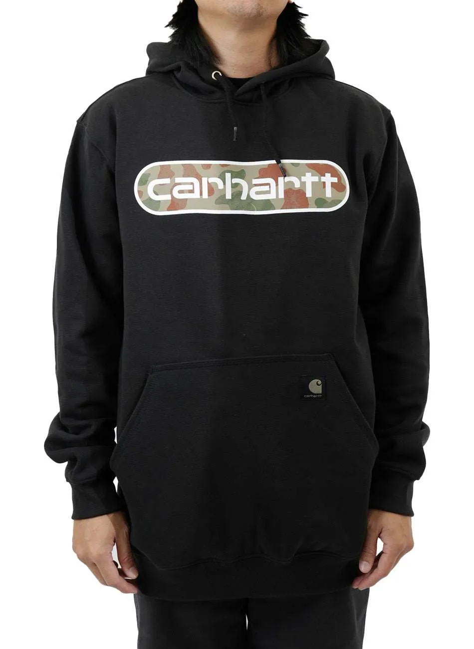 Camo Graphic Hooded Sweatshirt - Black