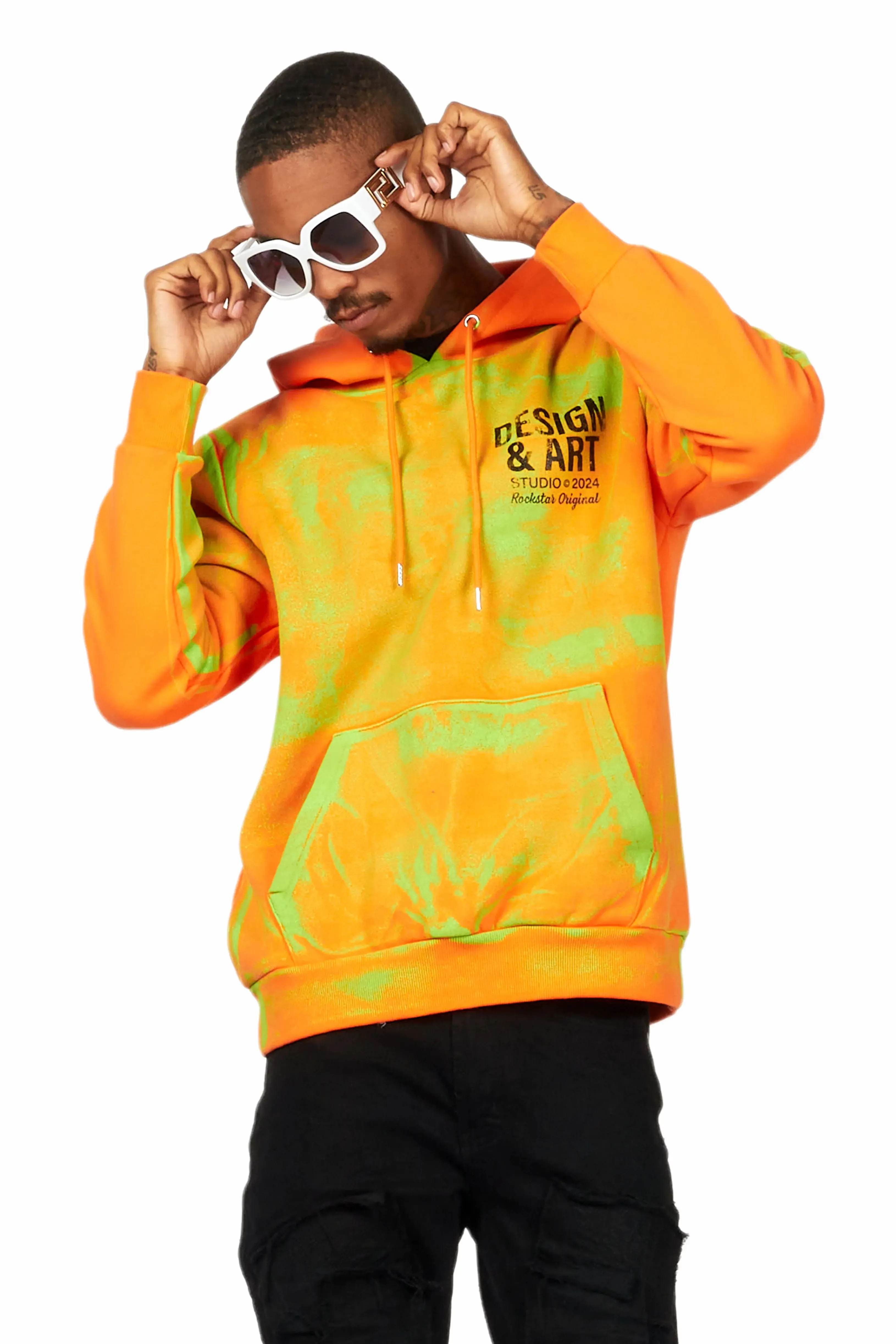 Cano Orange/Green Graphic Hoodie