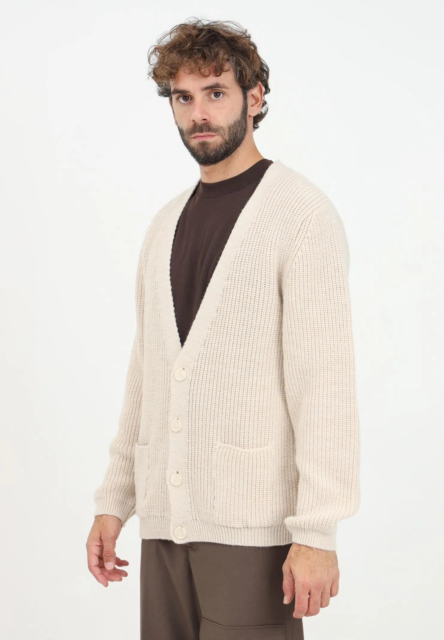 Cardigan panna da uomo