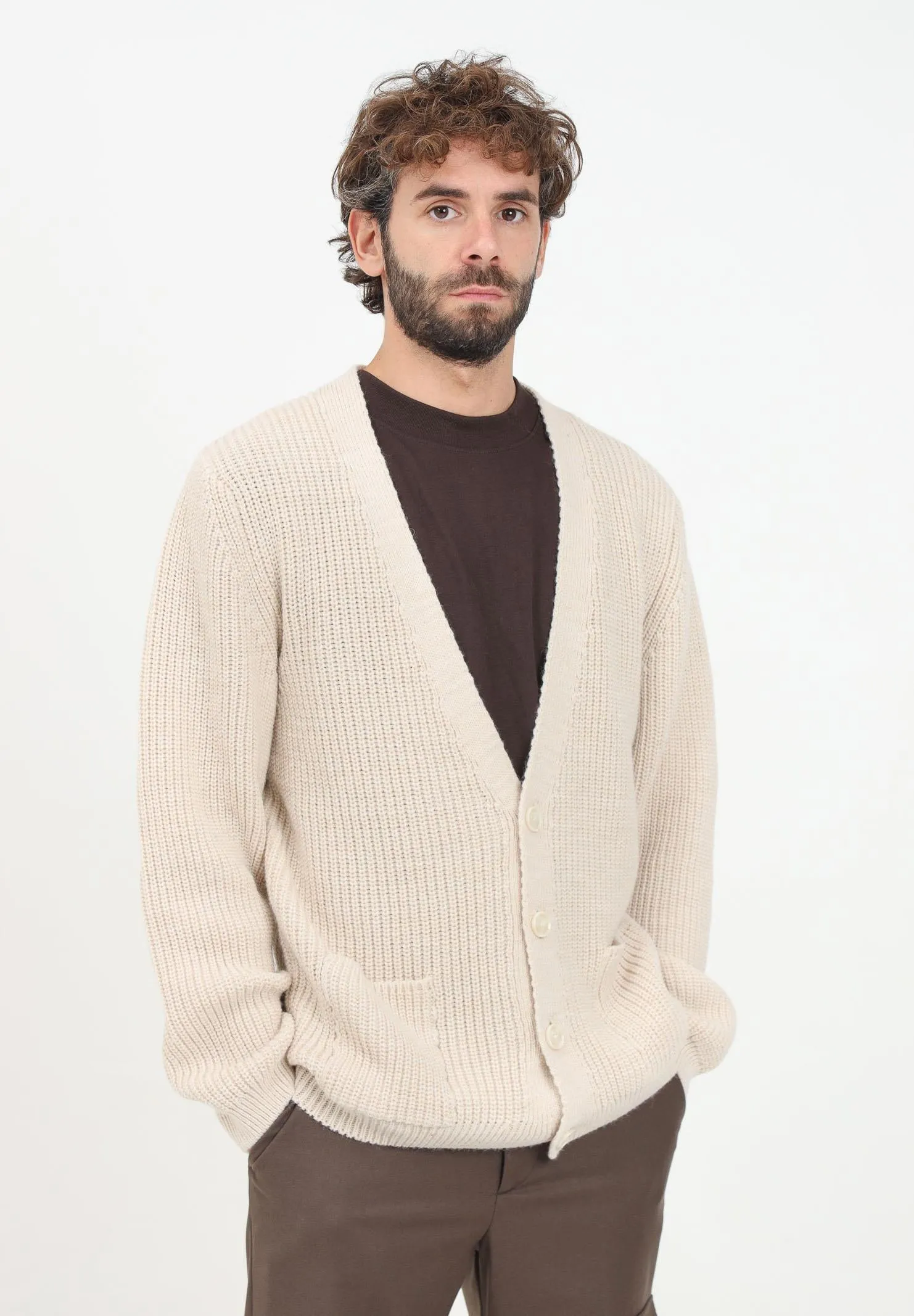 Cardigan panna da uomo