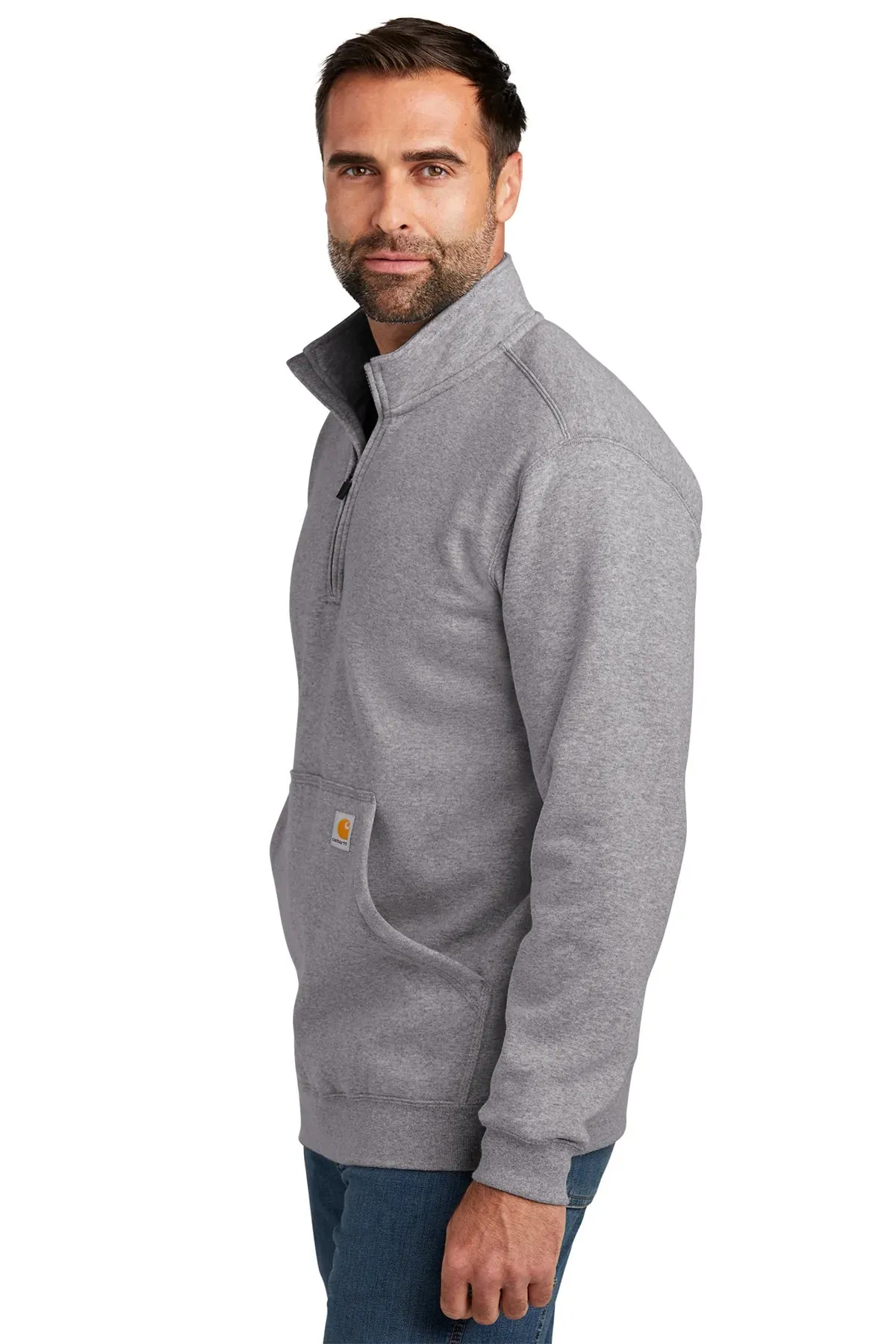 Carhartt Mock Neck Custom Sweatshirts, Heather Grey