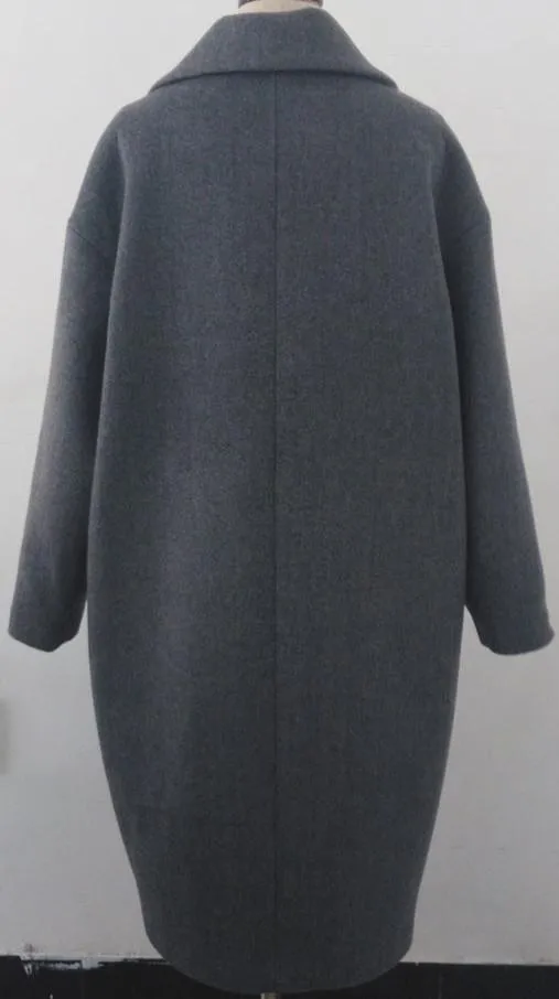 Cashmere & Wool Blend Coat in Grey