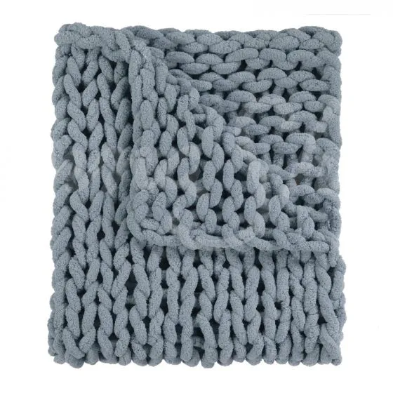 Chenille Chunky Knit Throw ~ Seaside