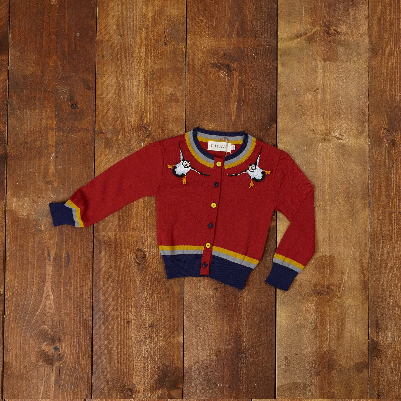 Children's Classic Cardigan - Rust Puffin