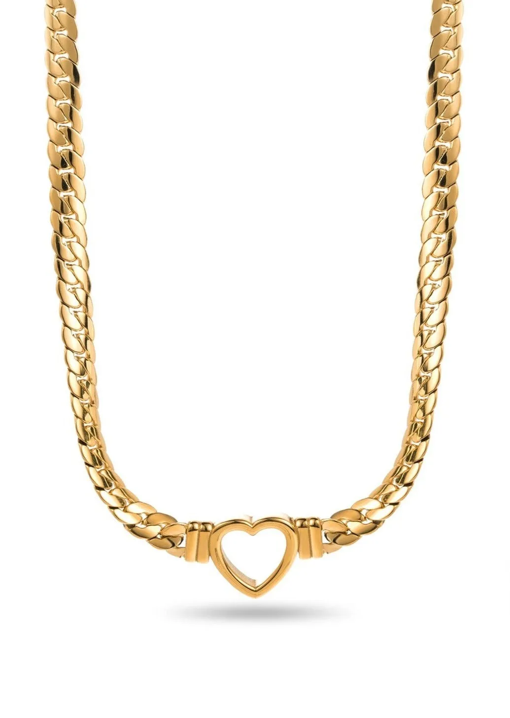 Chunky Chain Heart Necklace