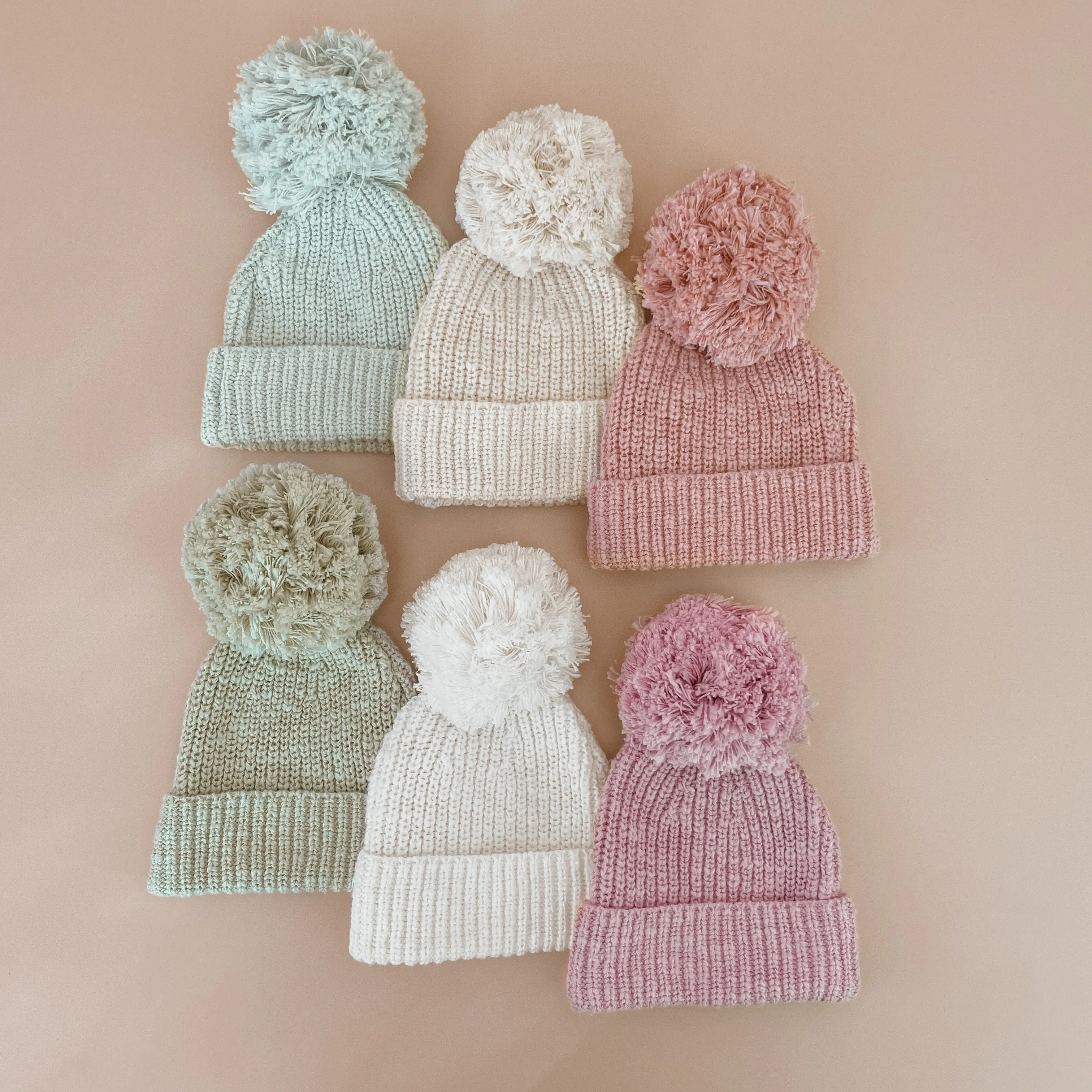 Chunky Knit Beanie - Blush