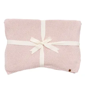 Chunky Knit Youth Blanket in Blush