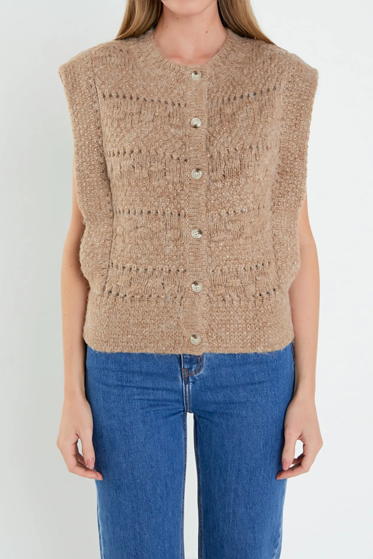 Chunky Textured Knit Vest