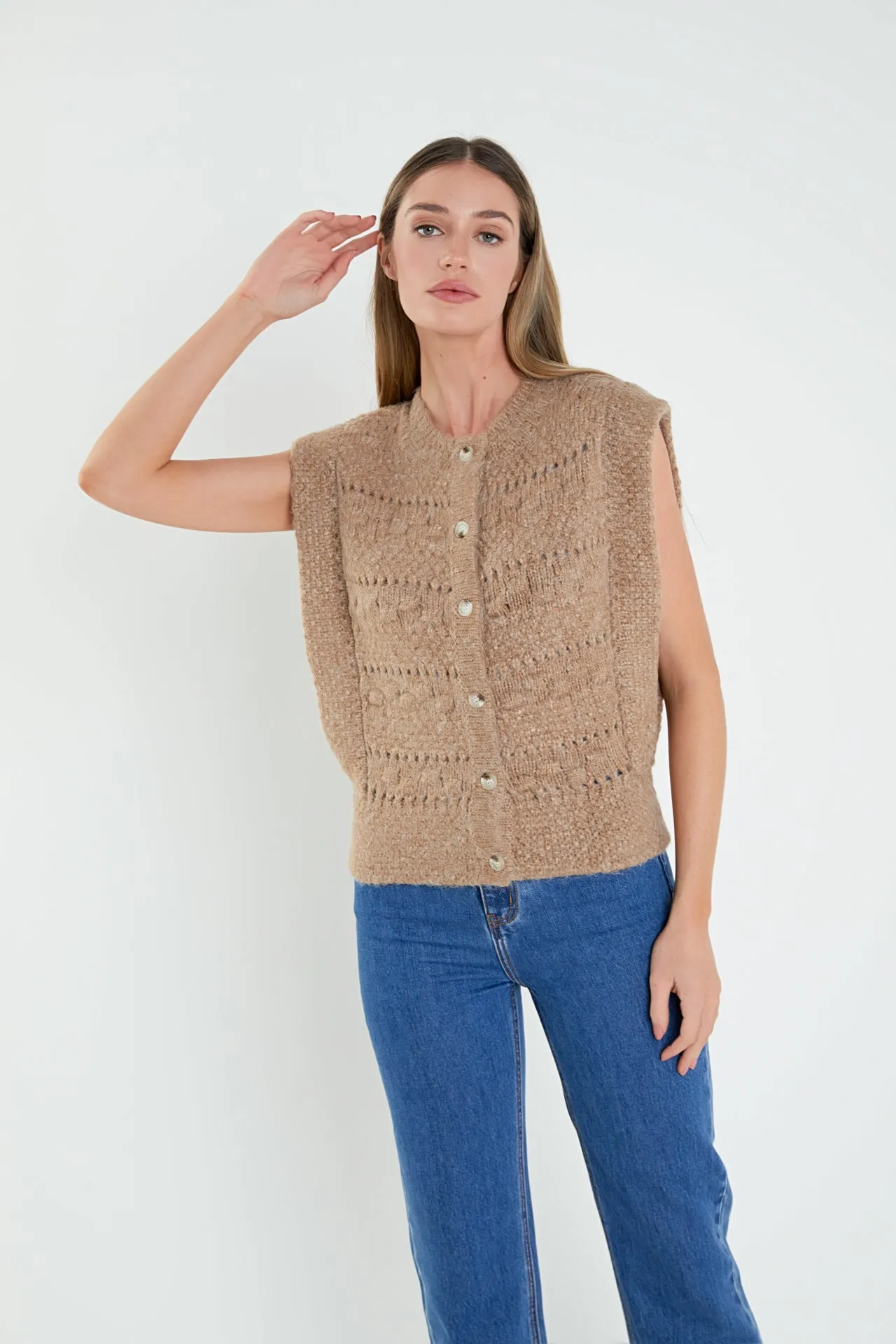 Chunky Textured Knit Vest