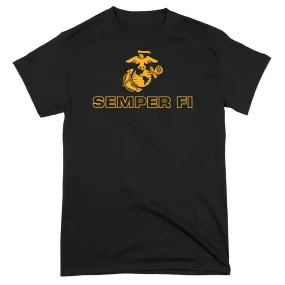 Closeout Gold EGA Over Semper Fi Tee