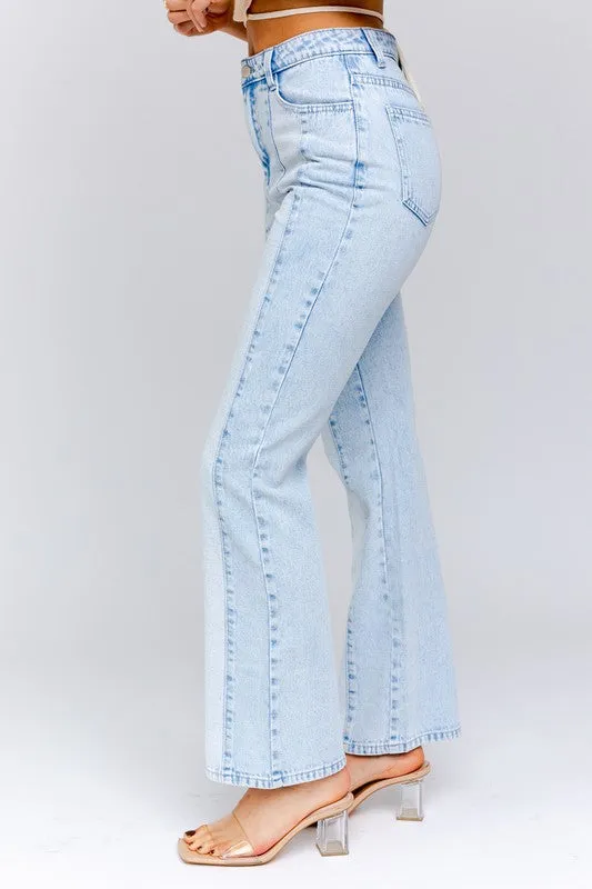 Color Block Denim Pants