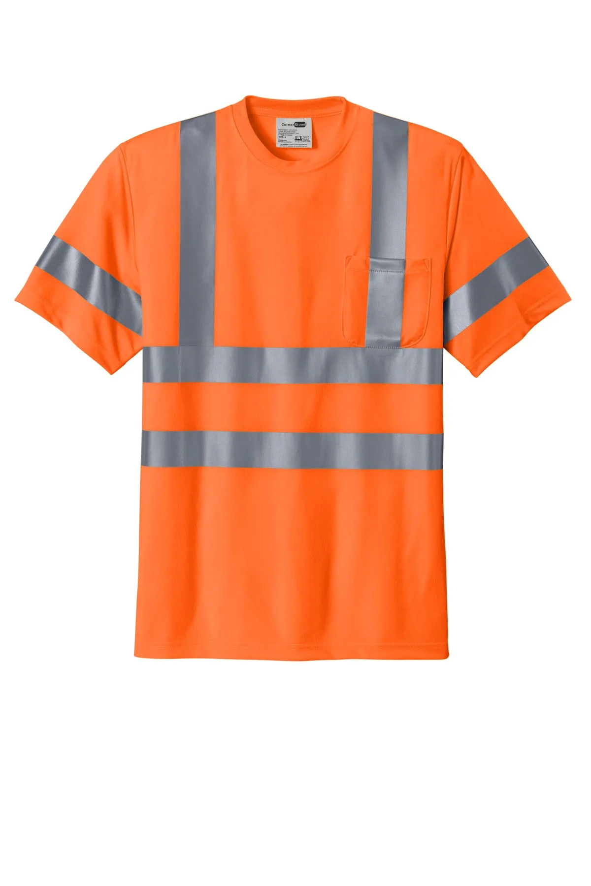 CornerStone - ANSI 107 Class 3 Short Sleeve Snag-Resistant Reflective T-Shirt. CS408