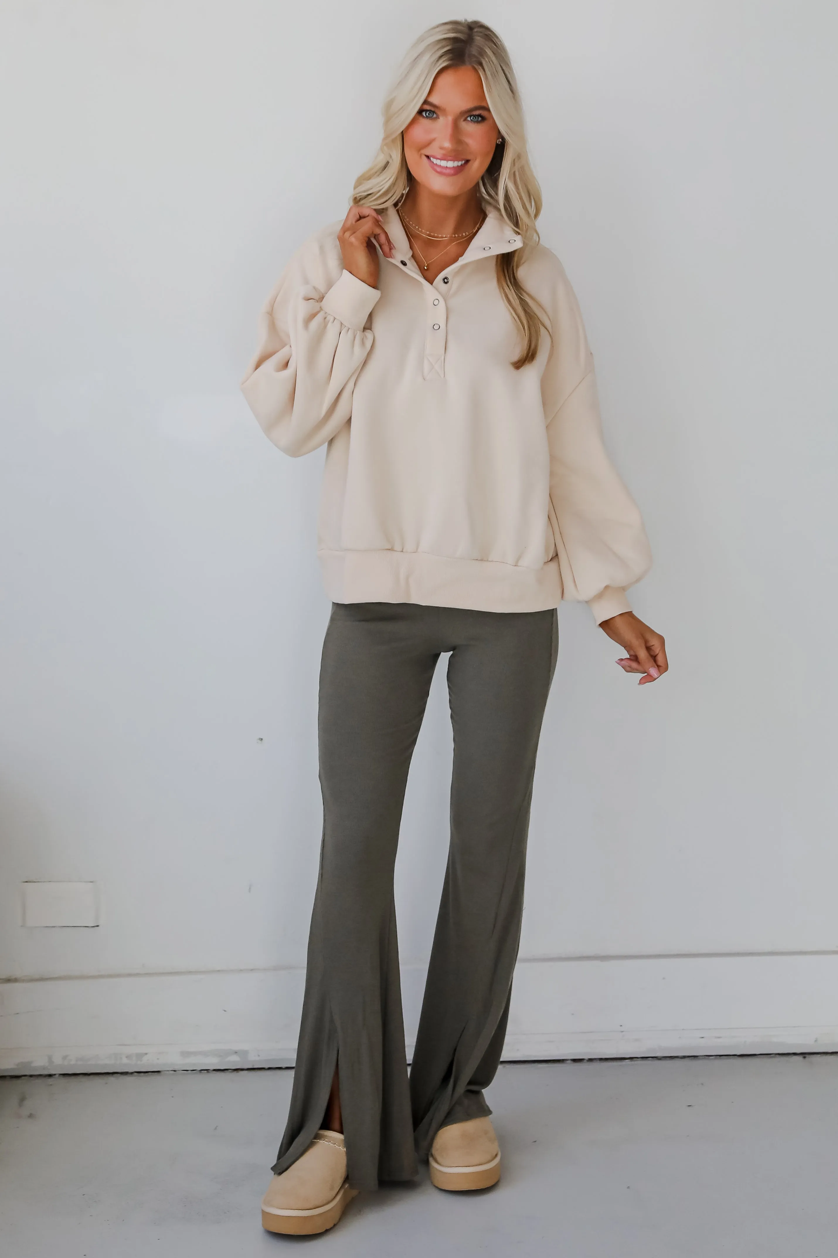 Cozy Weekend Plans Cream Pullover - DOORBUSTER