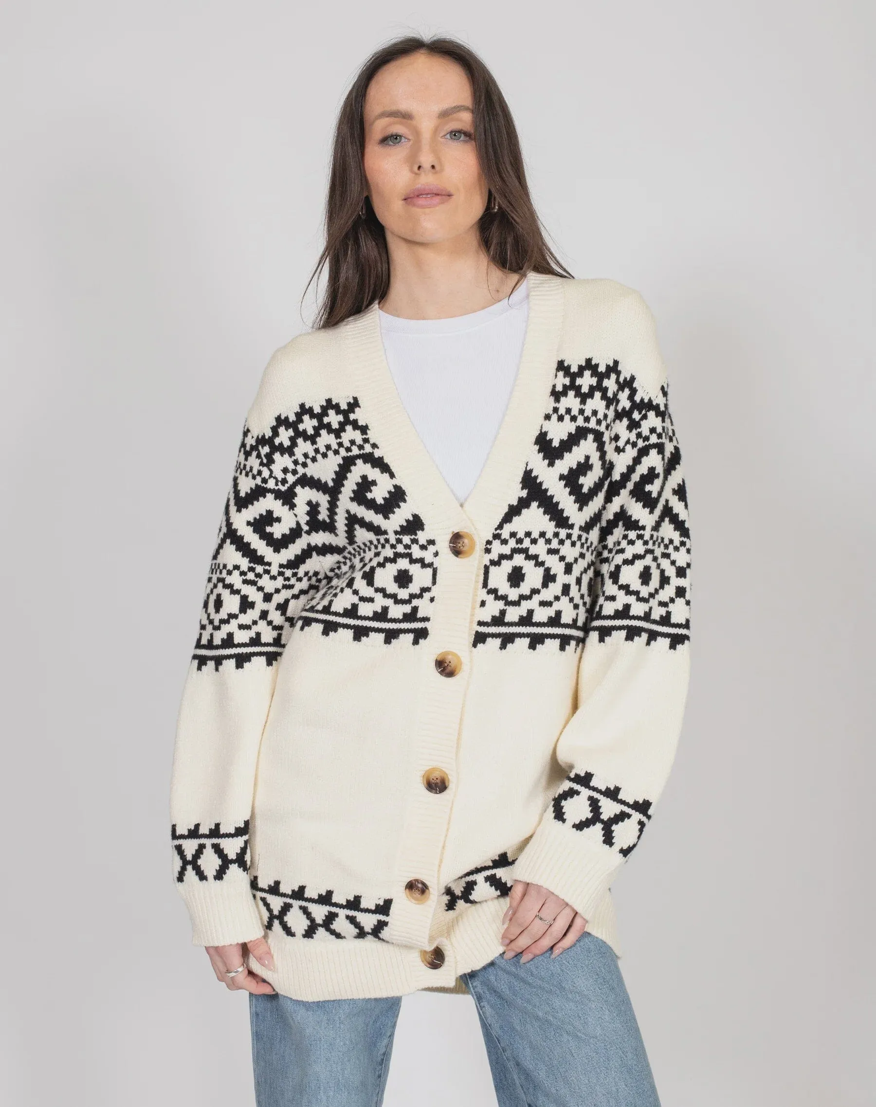 CREAM FAIR ISLE CARDIGAN