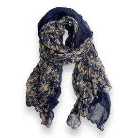 Crinkle Scarf - Navy Floral