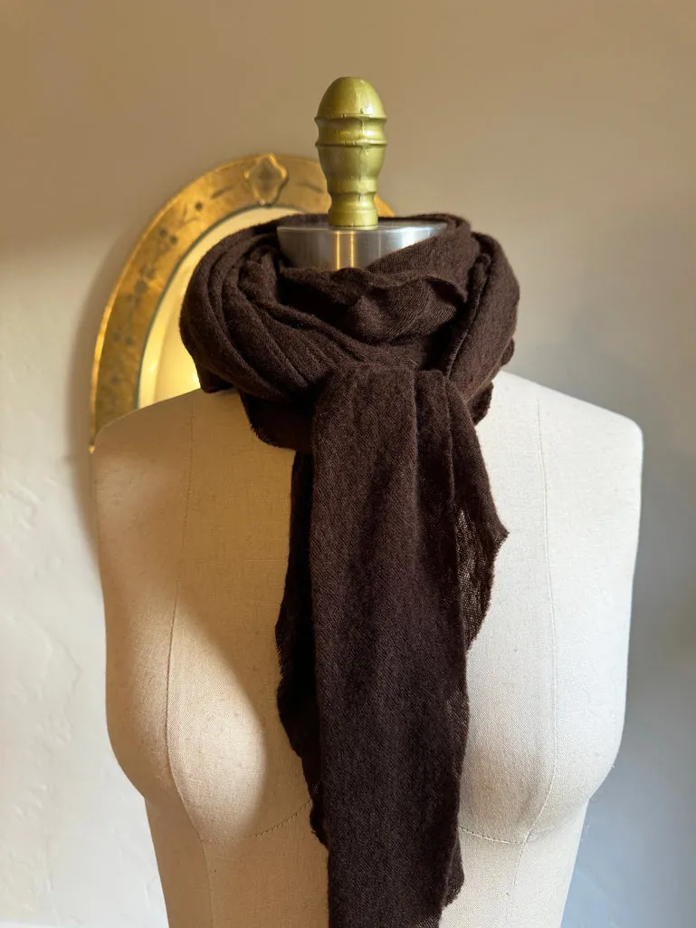 Dark Brown Diamond Classic Knit Cashmere Scarf