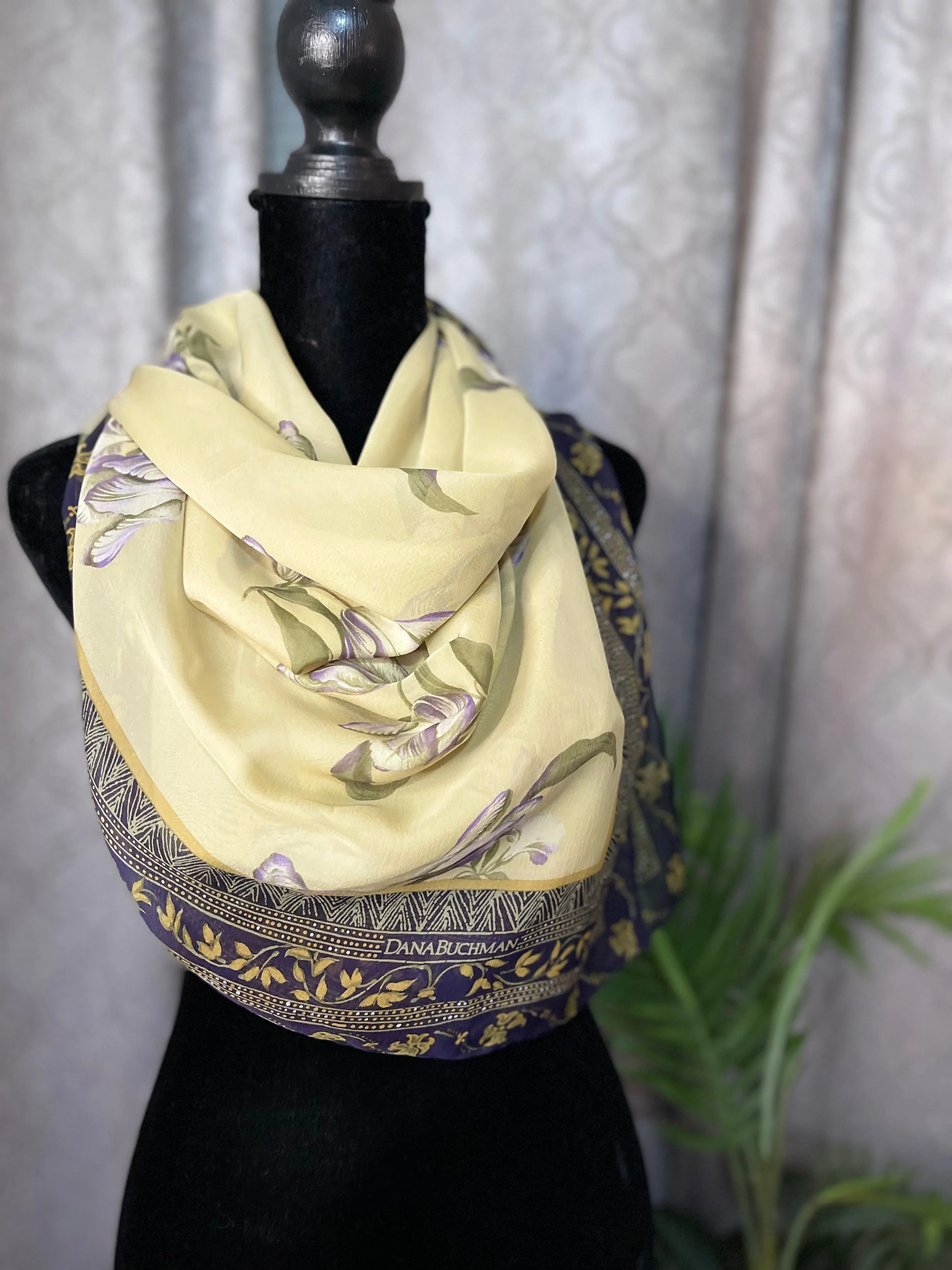 Designer Dana Buchman Chiffon Silk Scarf