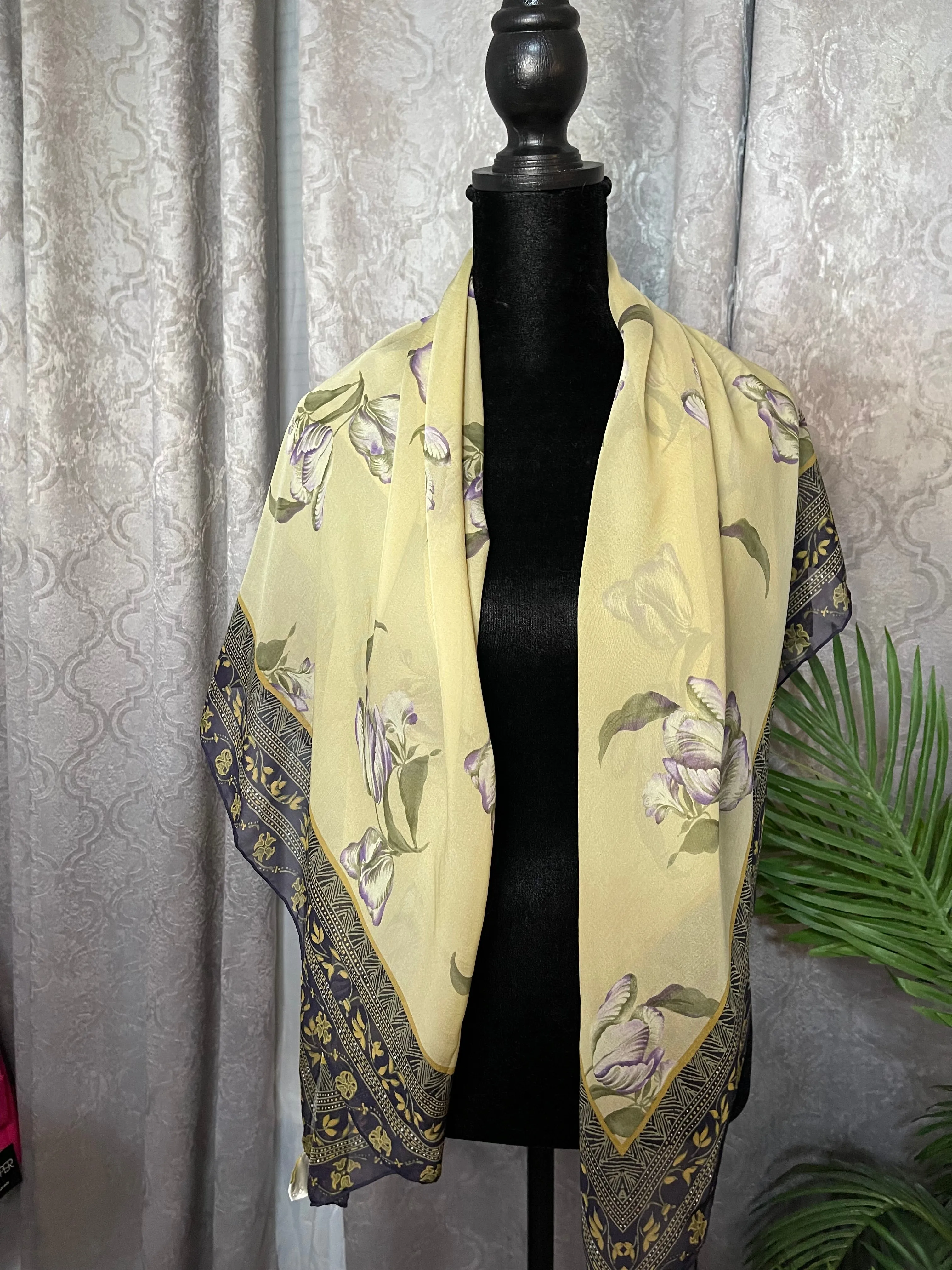 Designer Dana Buchman Chiffon Silk Scarf