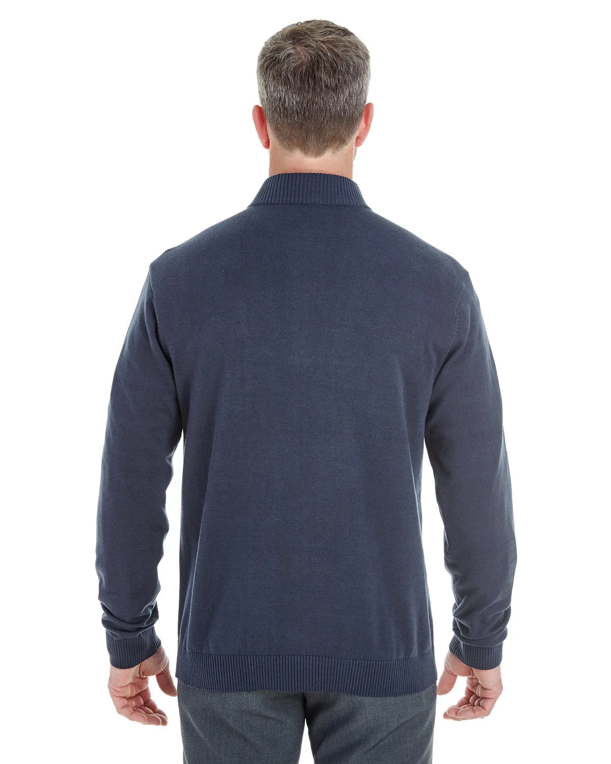 Devon & Jones Men's Manchester Fully-Fashioned Quarter-Zip Sweater