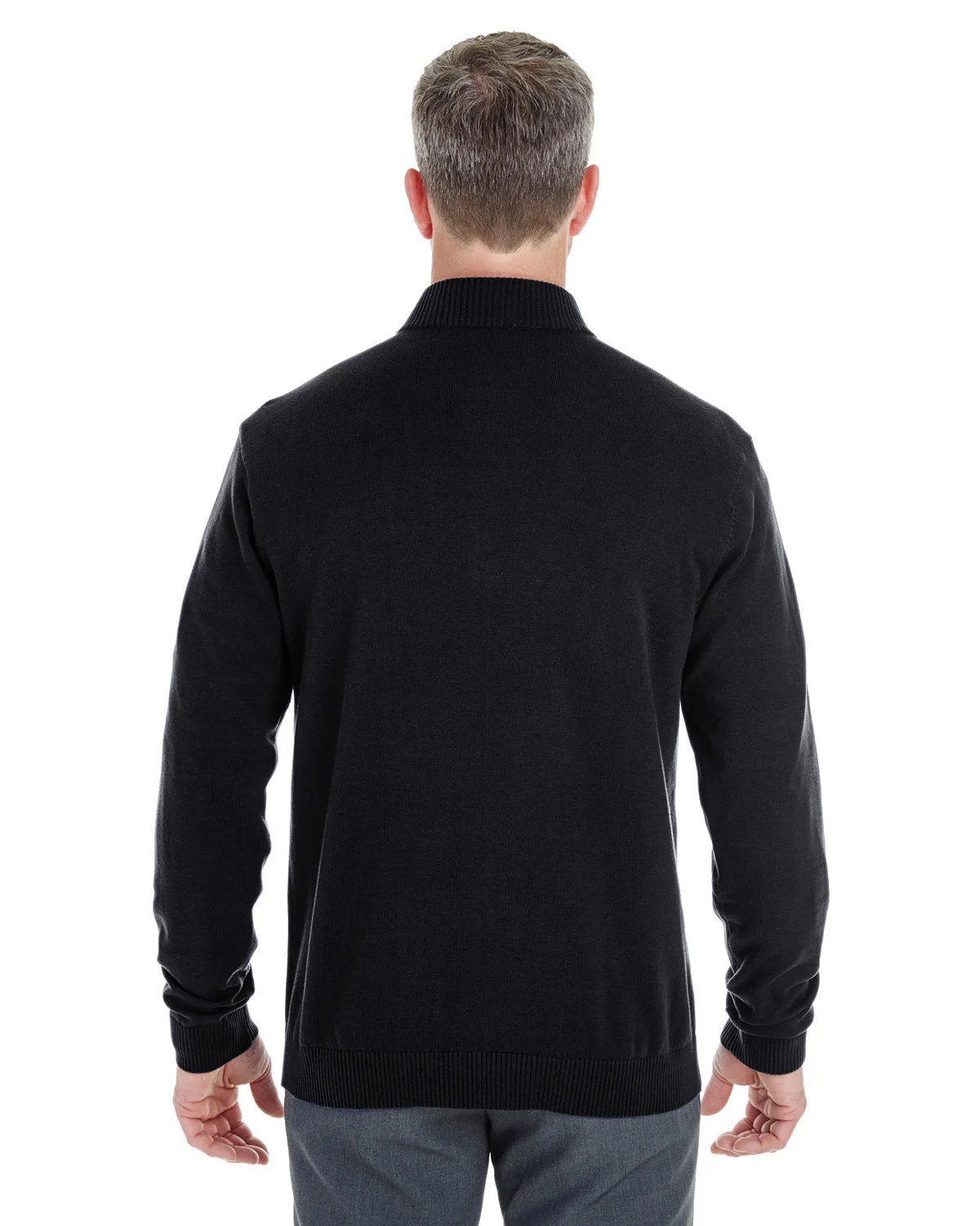 Devon & Jones Men's Manchester Fully-Fashioned Quarter-Zip Sweater