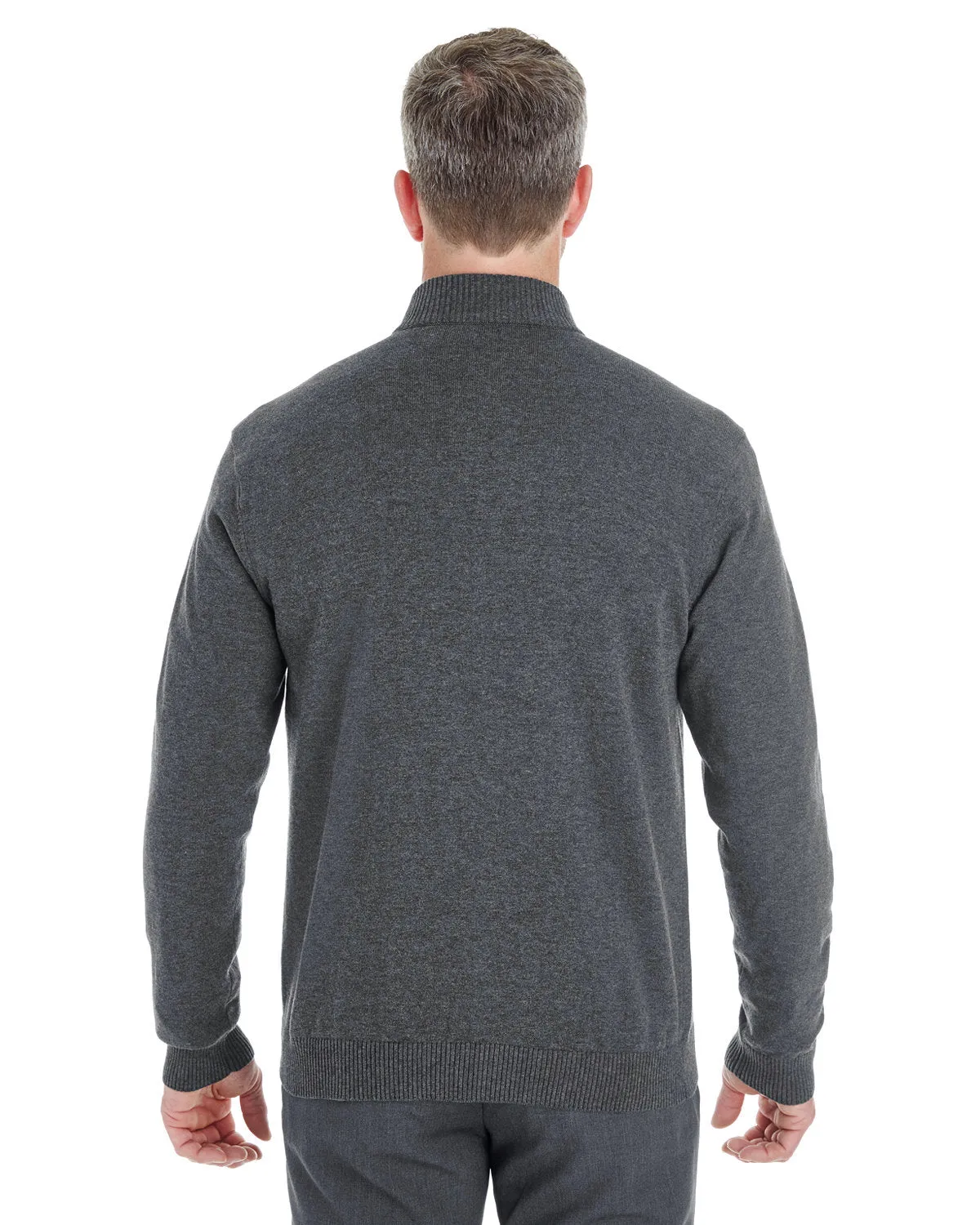 Devon & Jones Men's Manchester Fully-Fashioned Quarter-Zip Sweater