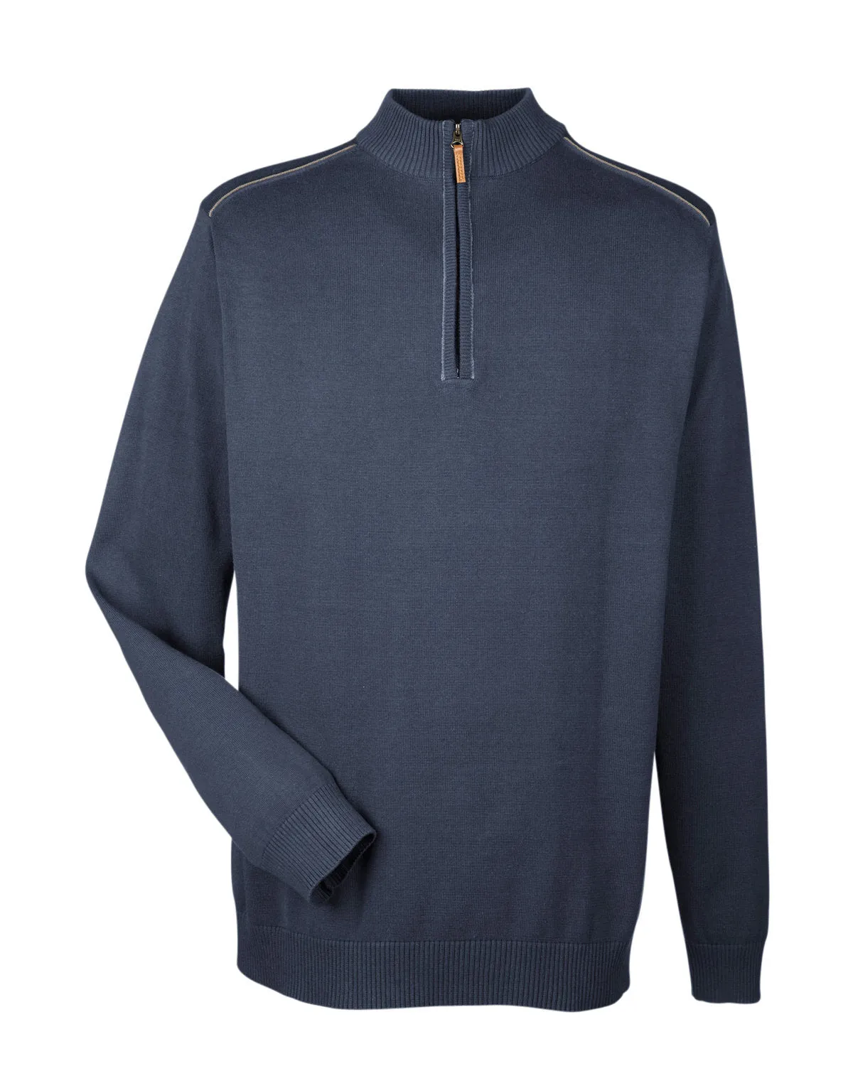 Devon & Jones Men's Manchester Fully-Fashioned Quarter-Zip Sweater