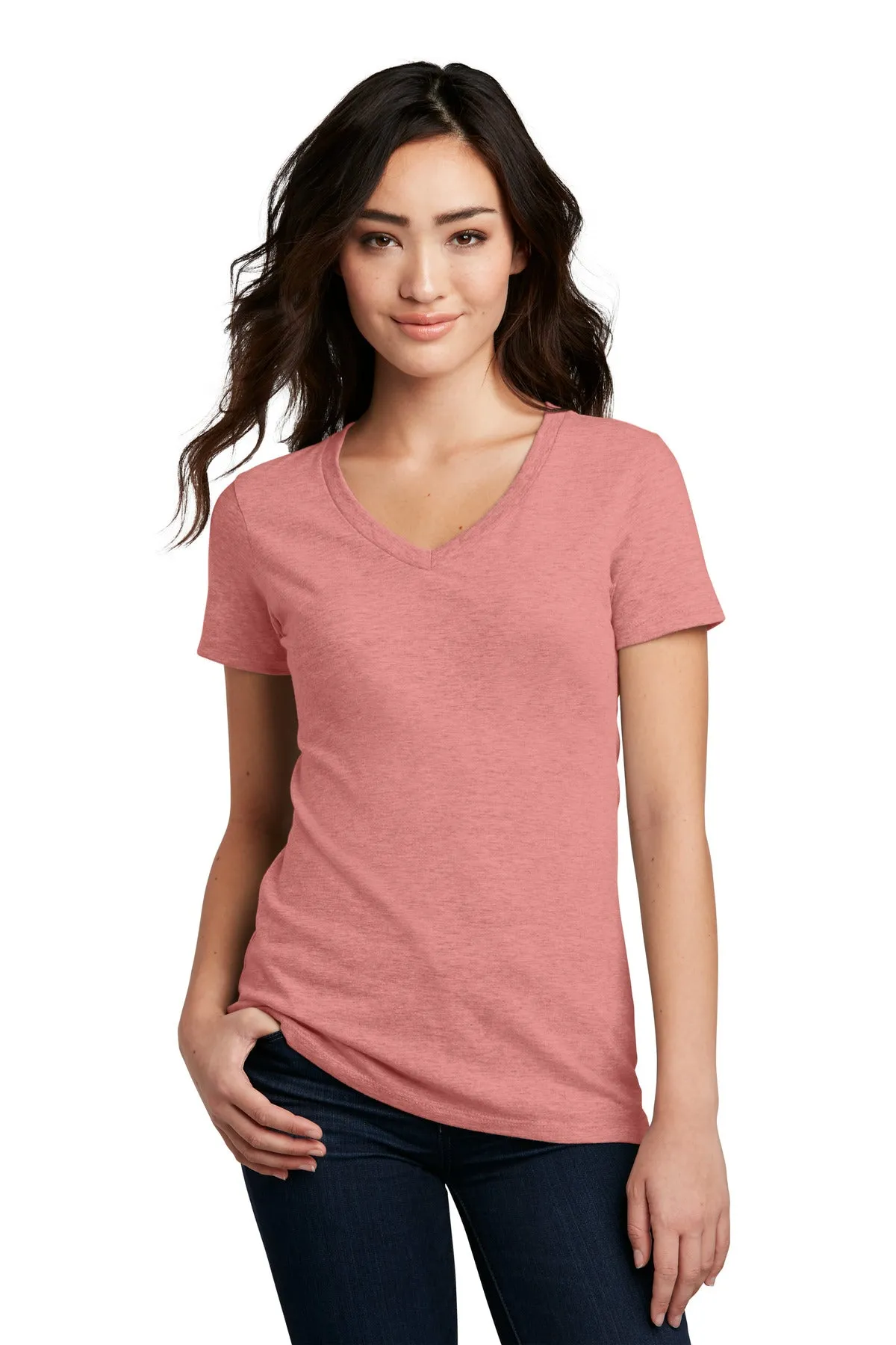 District Women's Perfect Blend CVC V-Neck Tee. DM1190L