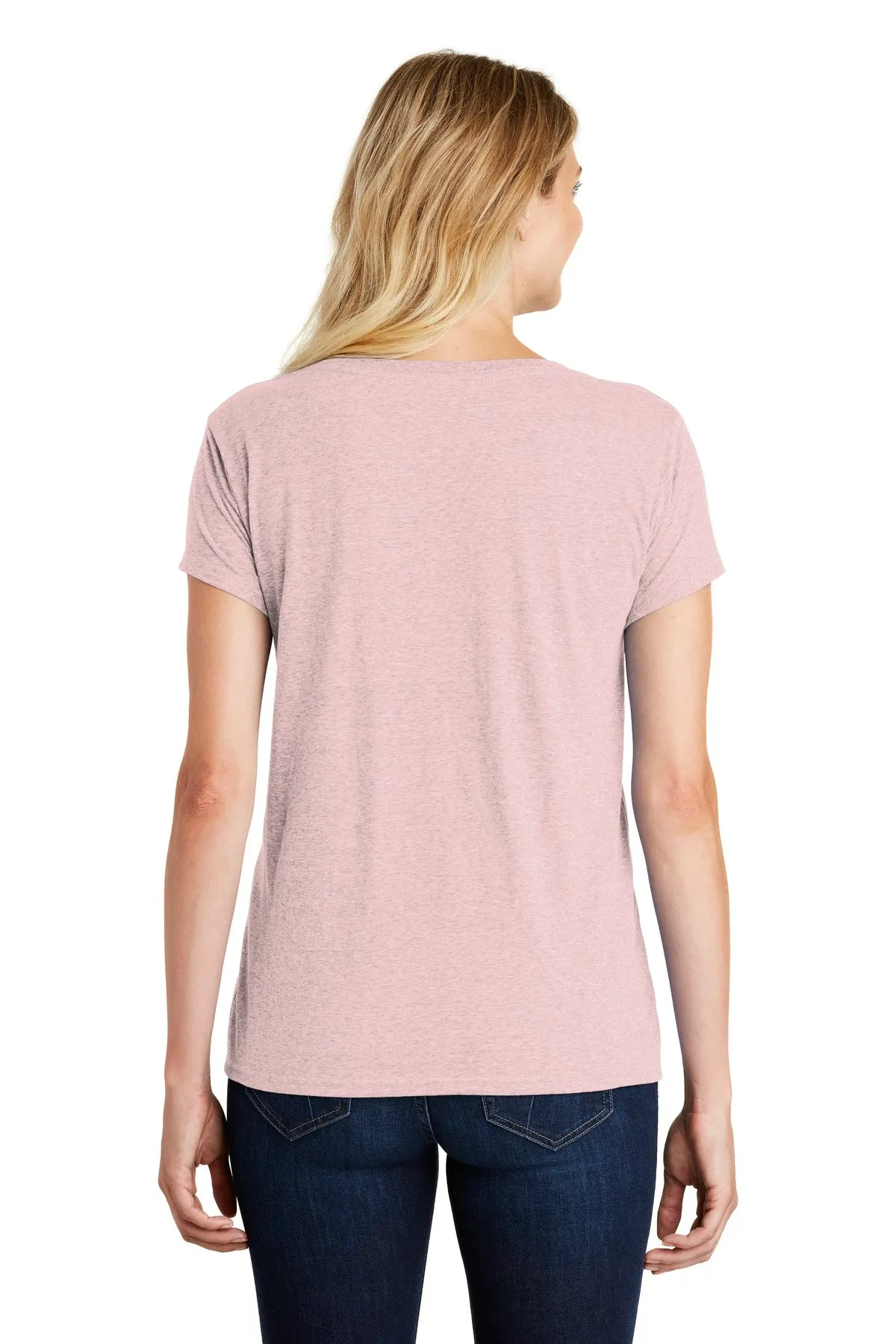 District Women's Perfect Blend CVC V-Neck Tee. DM1190L