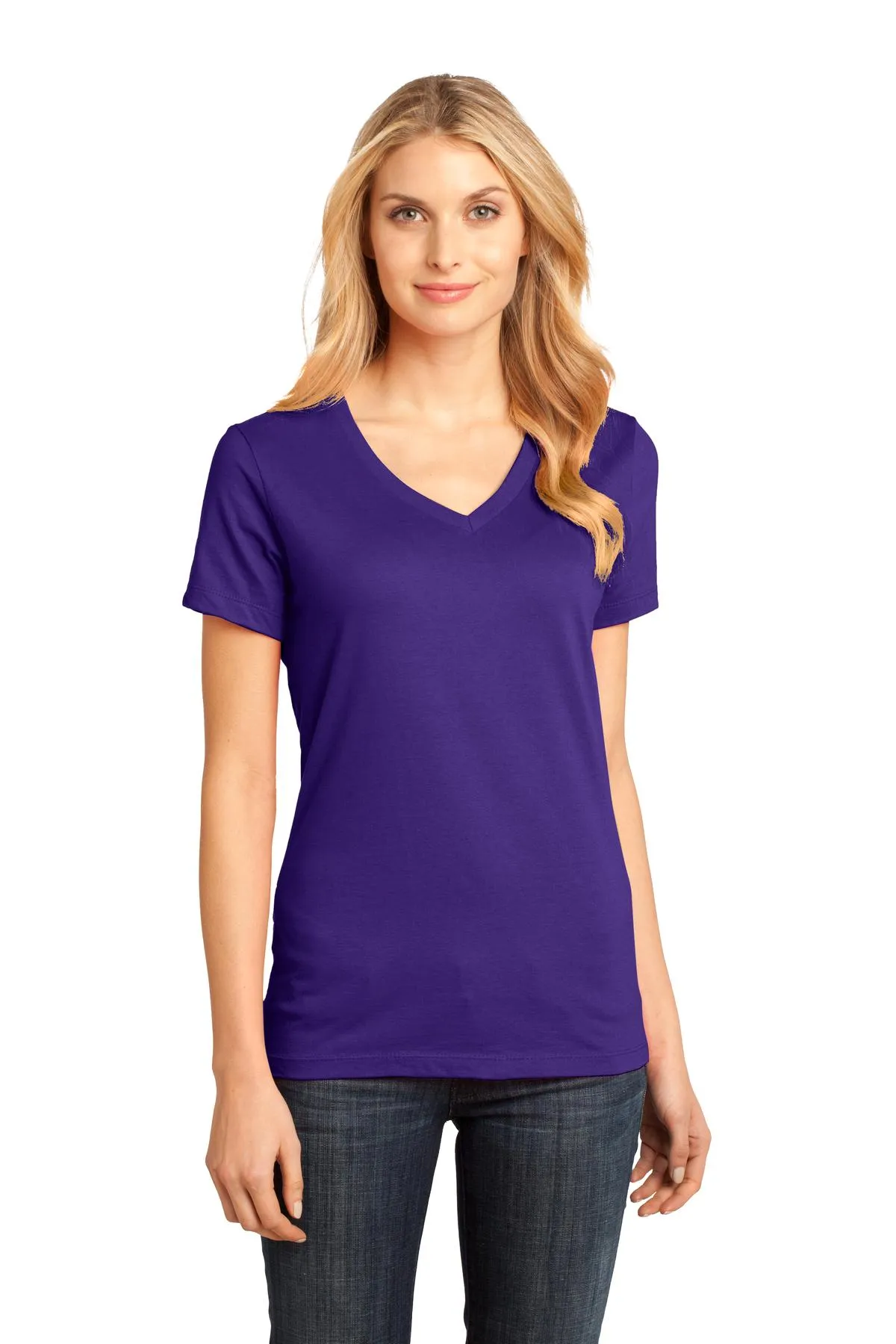 District - Women's Perfect Weight V-Neck Tee. DM1170L