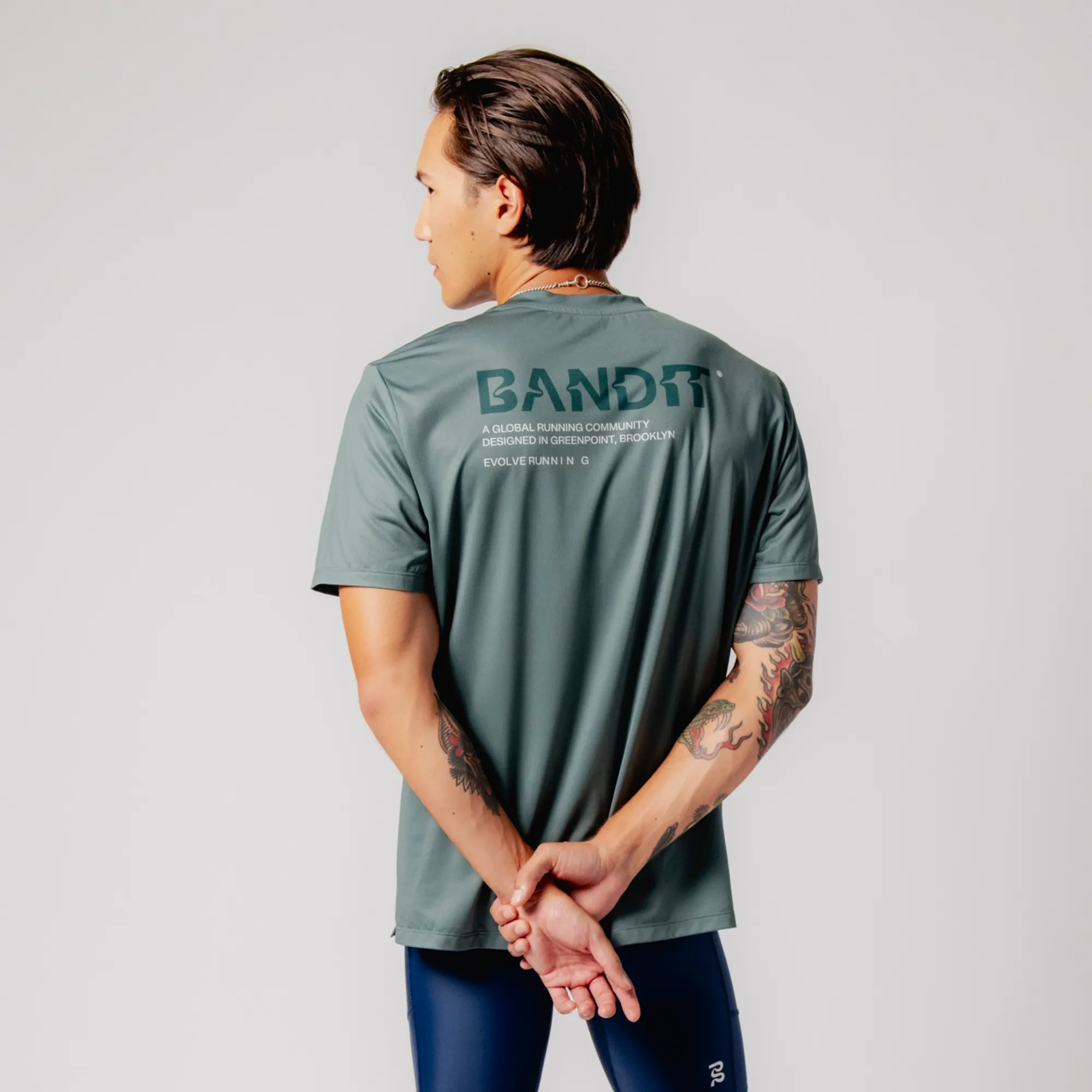 Drift™ Graphic Performance Tee "Warped Bandit" - Slate Green