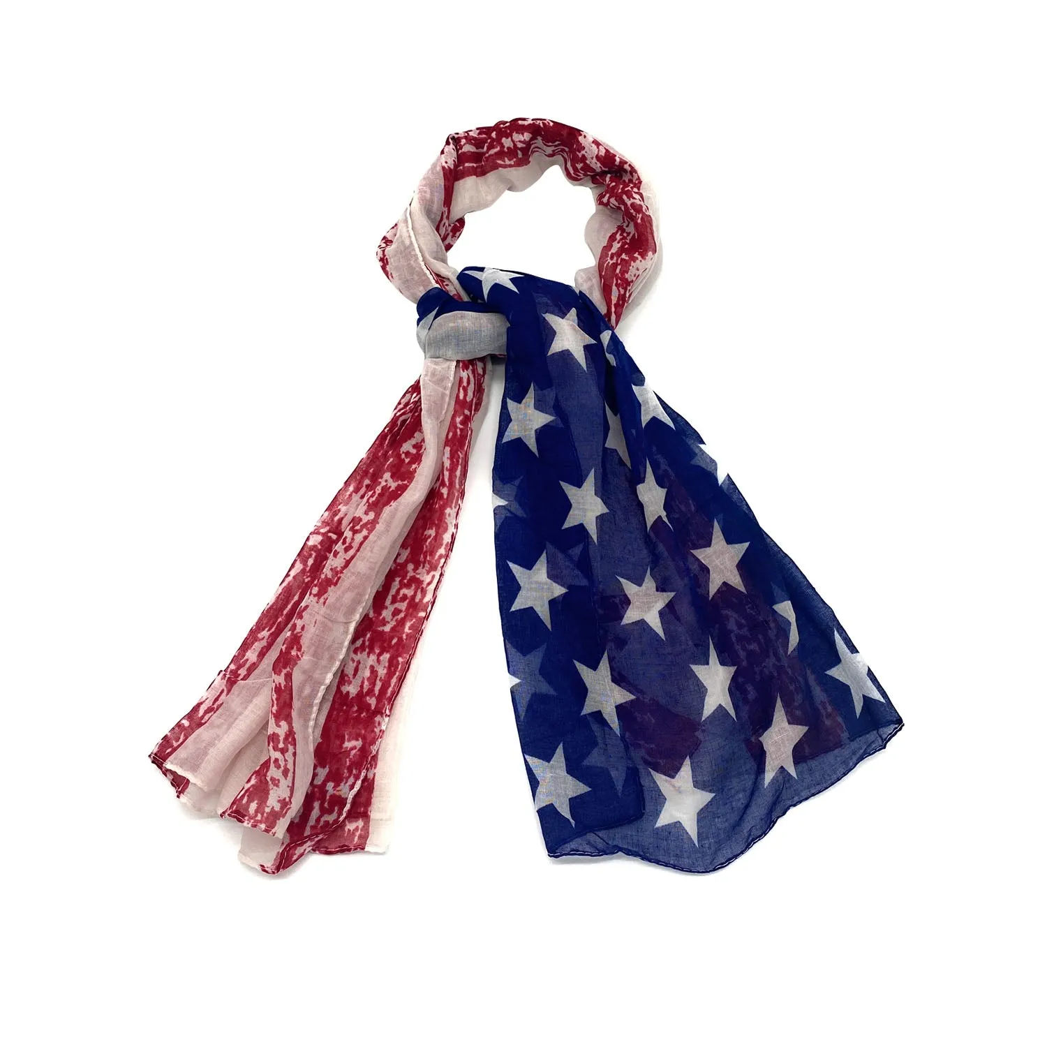 Empire Cove Patriotic USA American Flag Long Scarf Red White Scarves Shawls Wraps