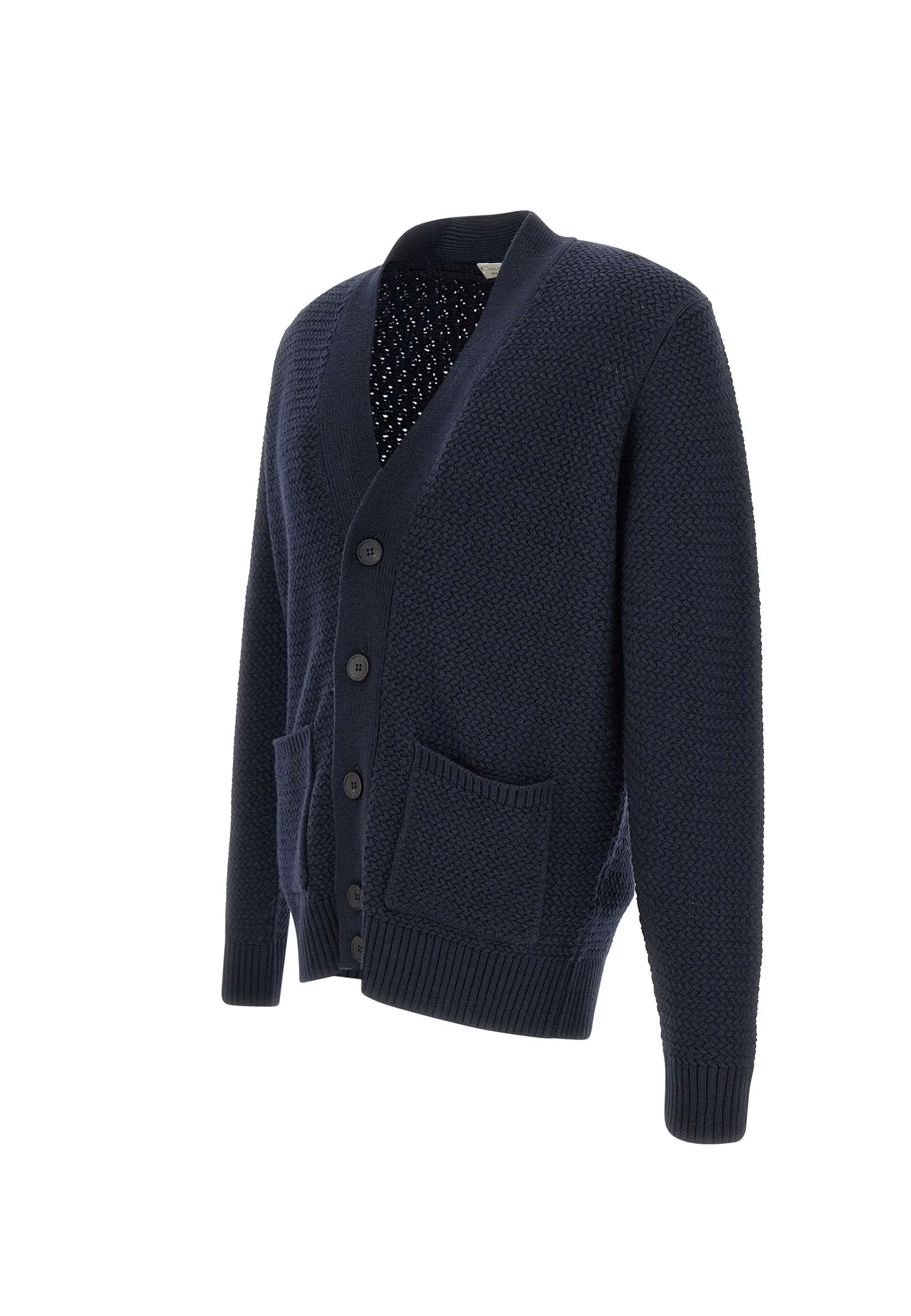 Extrafine Merino Wool Cardigan in Blue