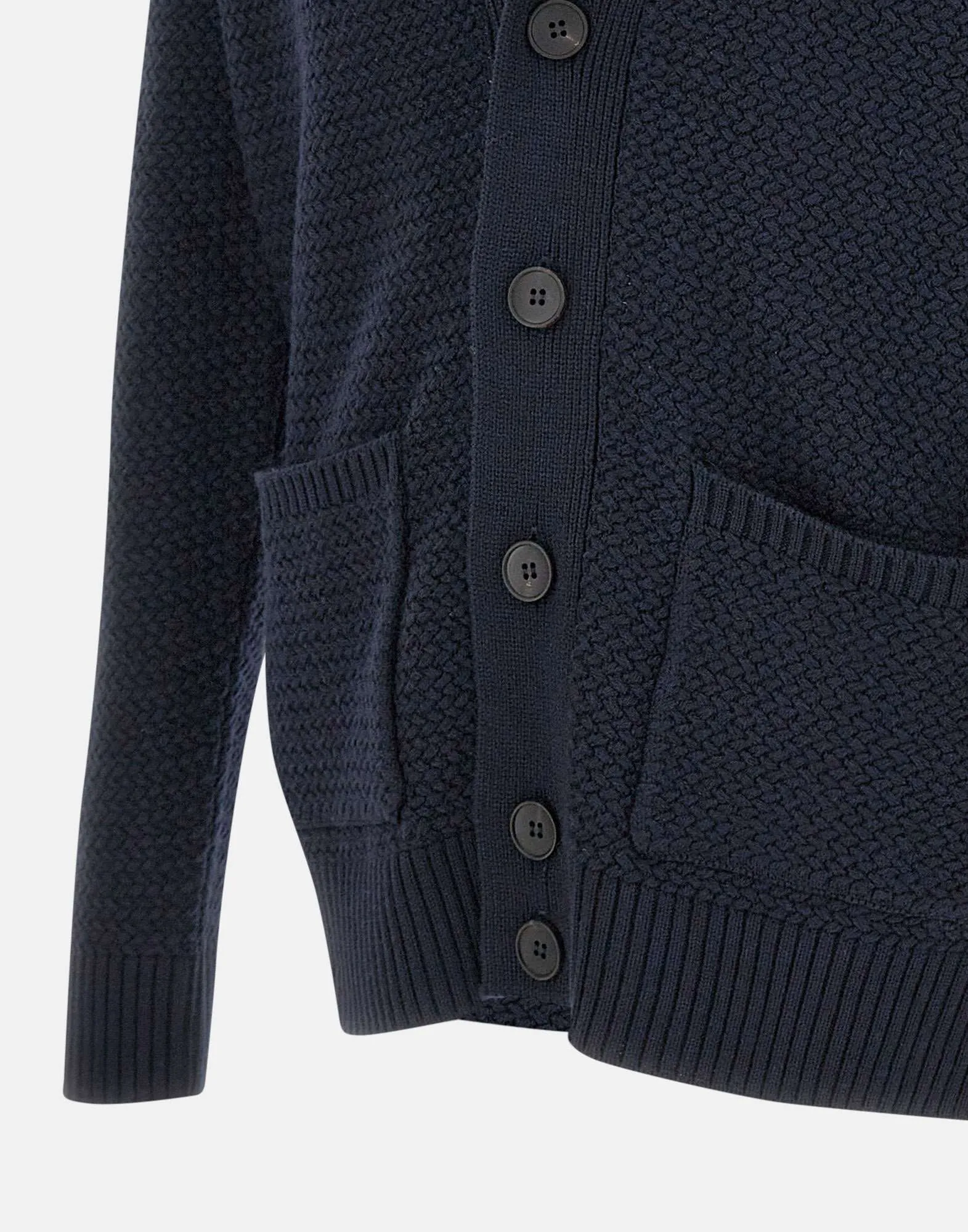 Extrafine Merino Wool Cardigan in Blue