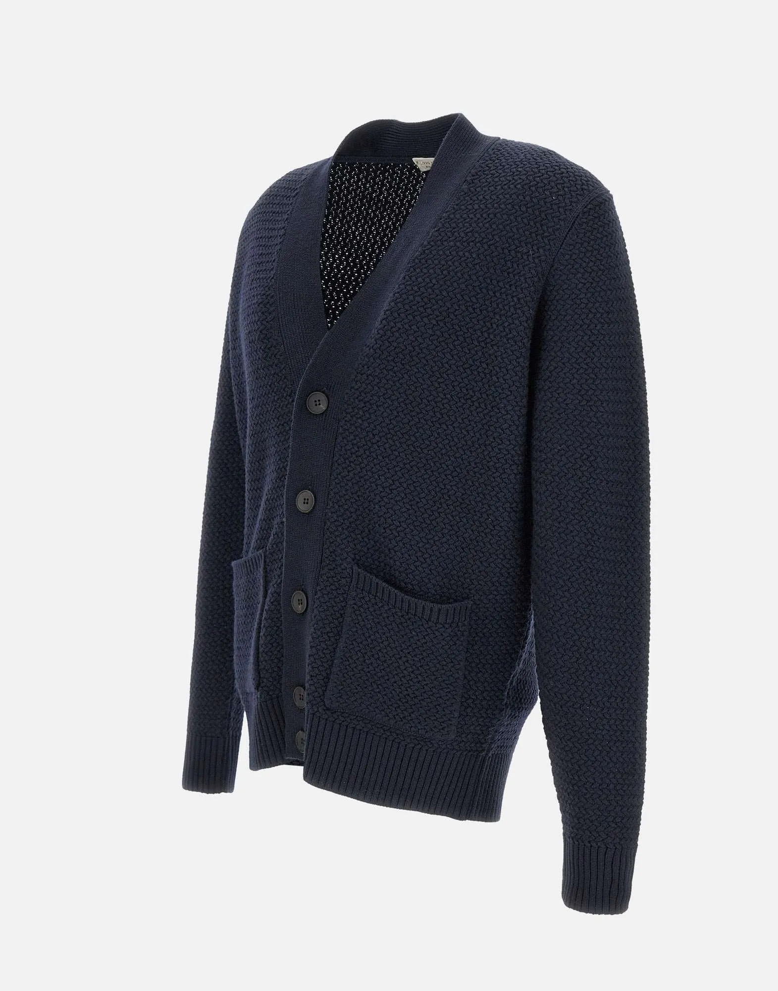 Extrafine Merino Wool Cardigan in Blue