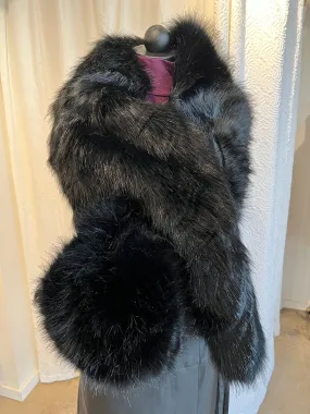 Faux Fur Wrap-Black