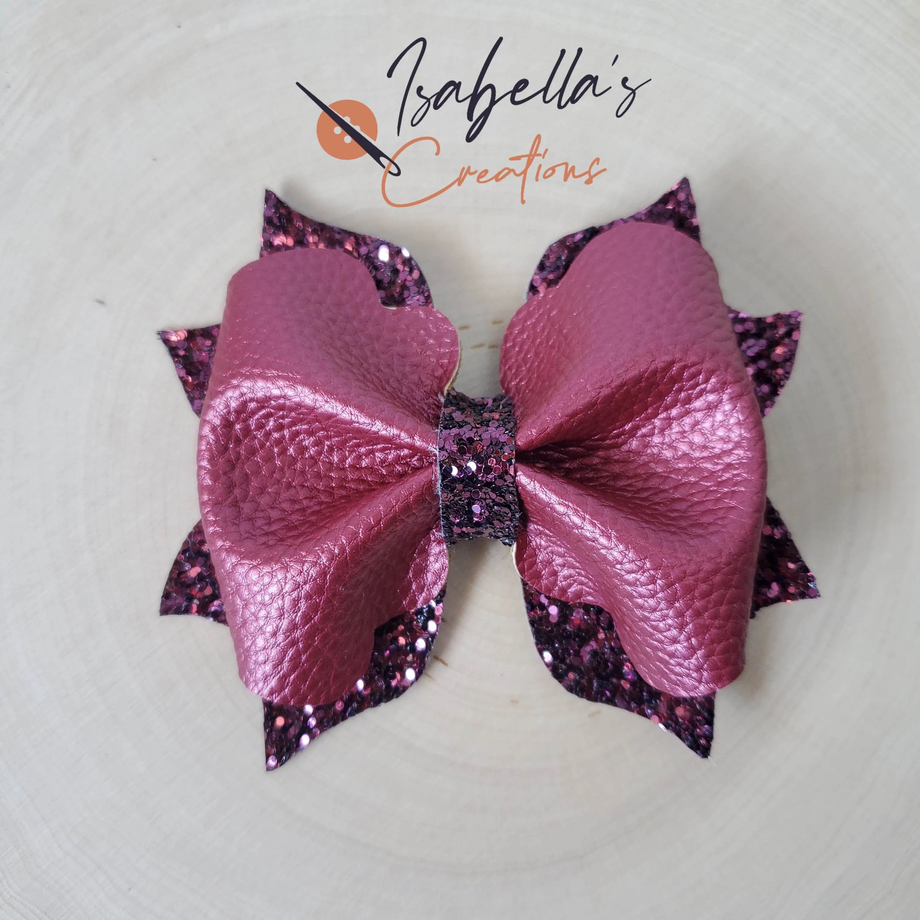 Faux Leather and Glitter Bow for Girl