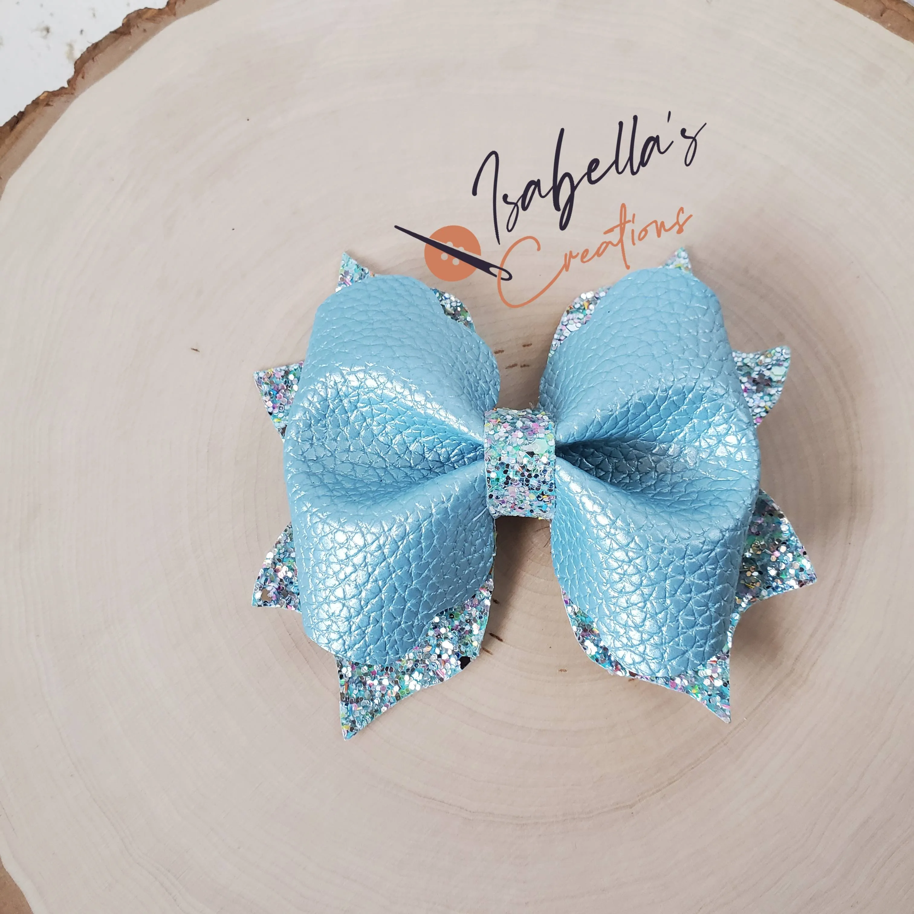 Faux Leather and Glitter Bow for Girl