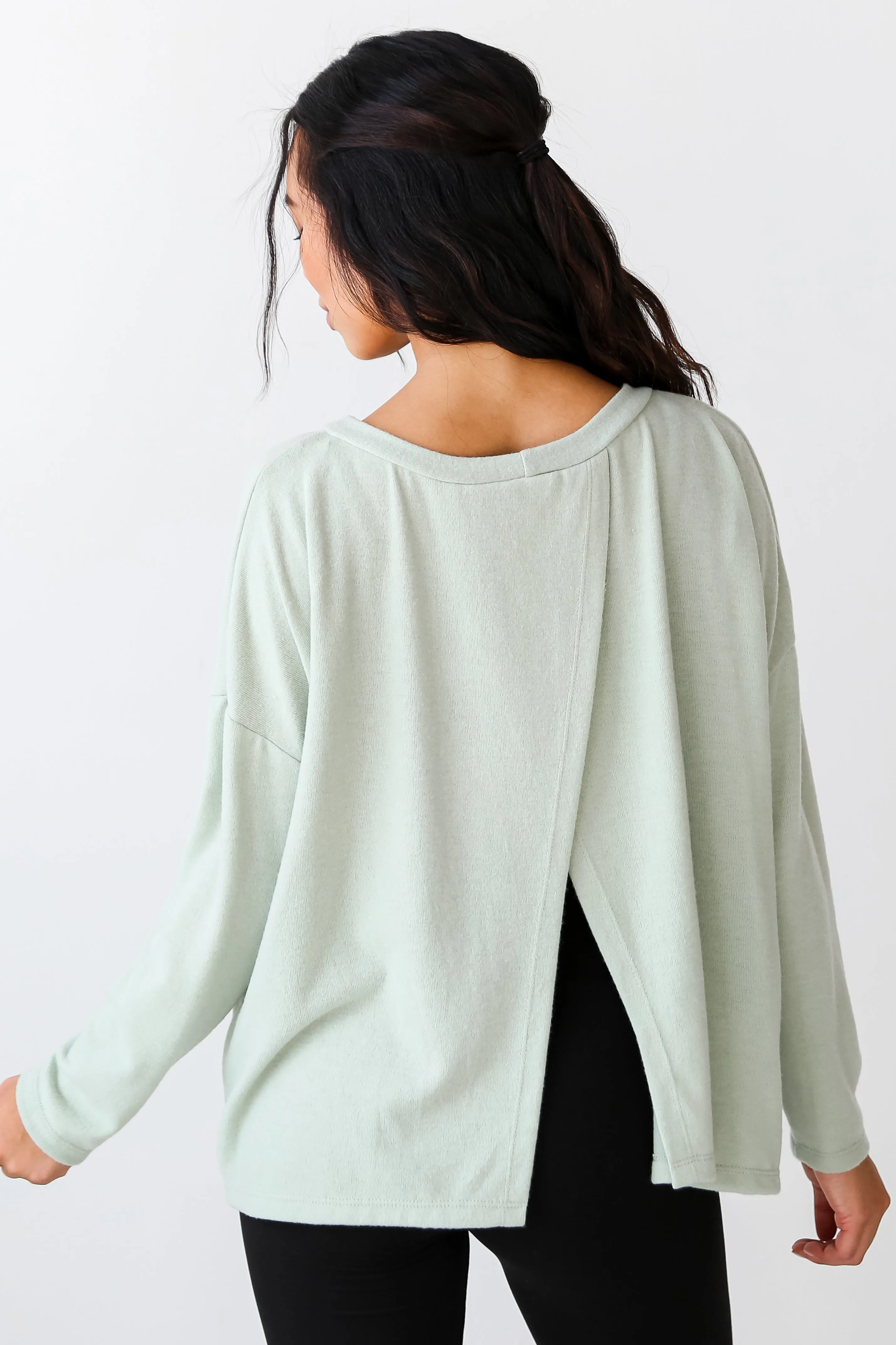 FINAL SALE - Luxurious Comfort Brushed Knit Open Back Pullover