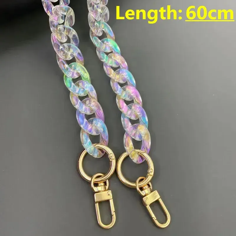 FishSheep DIY Iridescent Acrylic Chunky Chain Strap - Versatile Jewelry & Handbag Accessory