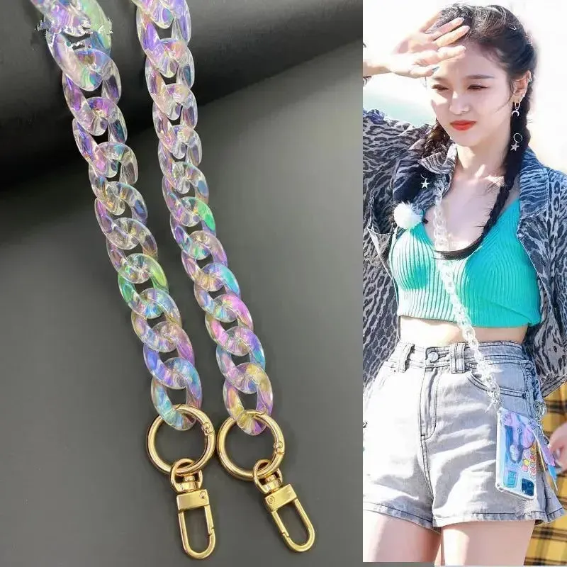 FishSheep DIY Iridescent Acrylic Chunky Chain Strap - Versatile Jewelry & Handbag Accessory