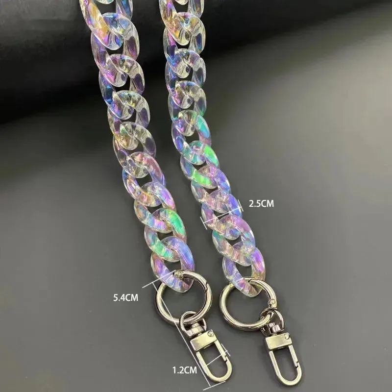 FishSheep DIY Iridescent Acrylic Chunky Chain Strap - Versatile Jewelry & Handbag Accessory