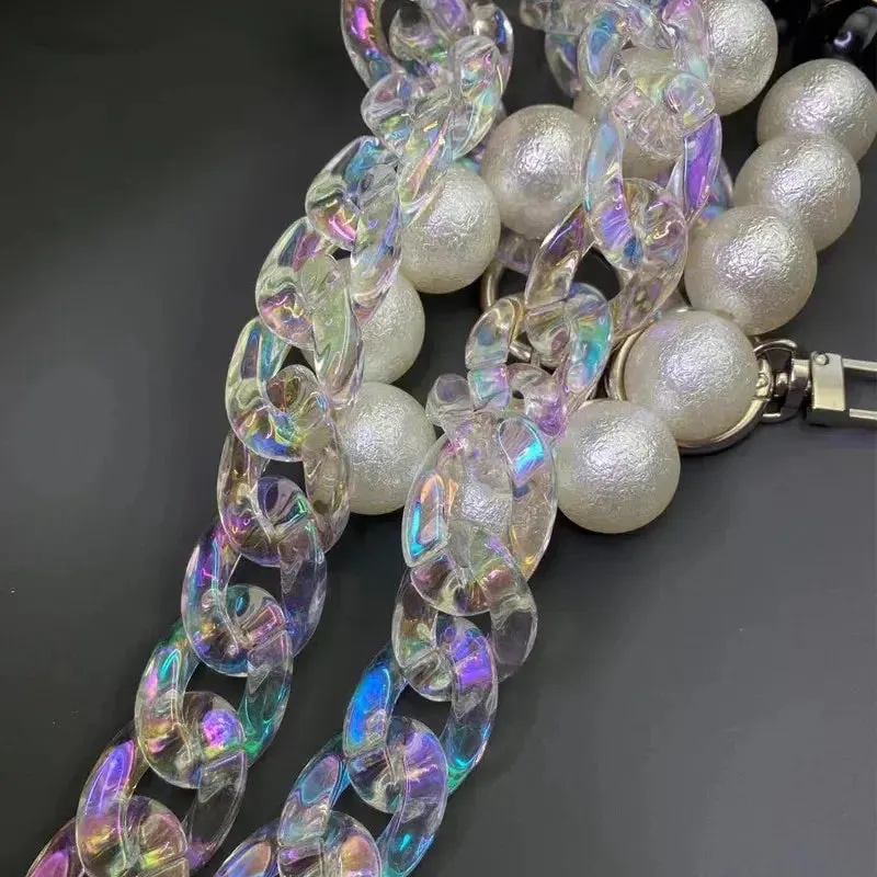 FishSheep DIY Iridescent Acrylic Chunky Chain Strap - Versatile Jewelry & Handbag Accessory