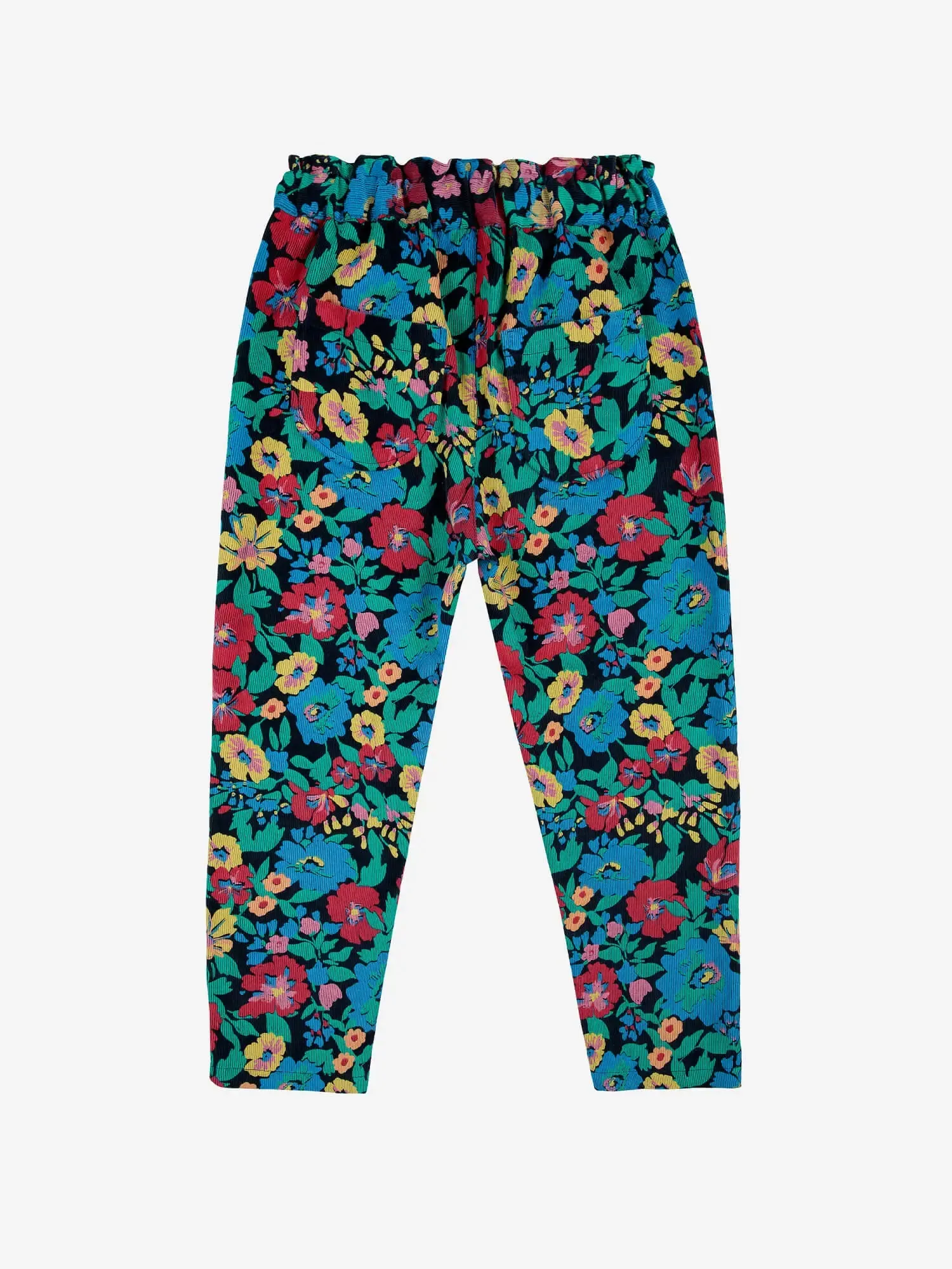 Flowers all over woven paperbag pants